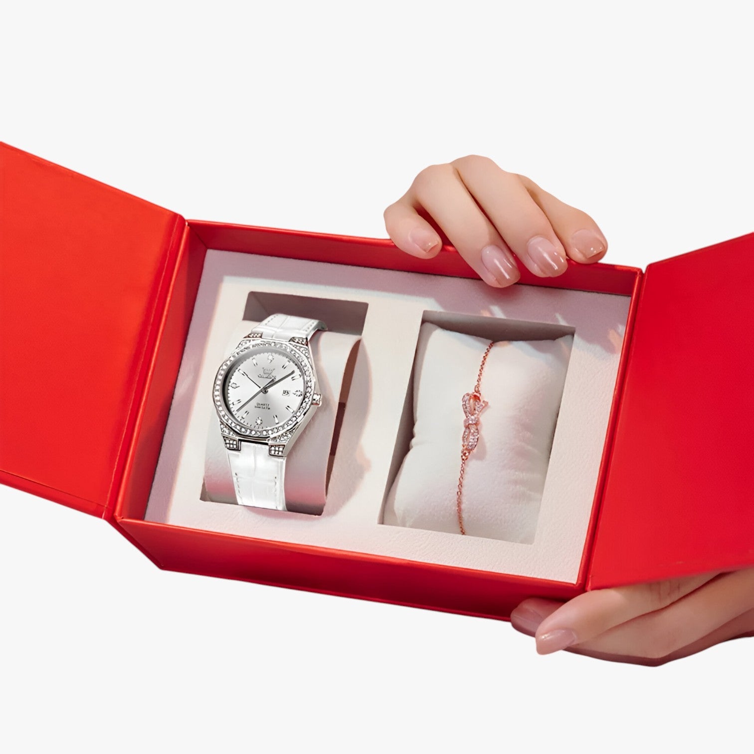 Autumn | Elegante orologio impermeabile con cinturino in pelle - Set Bianco - female watch ladies watch watch watch for women watches - Concept Palermo