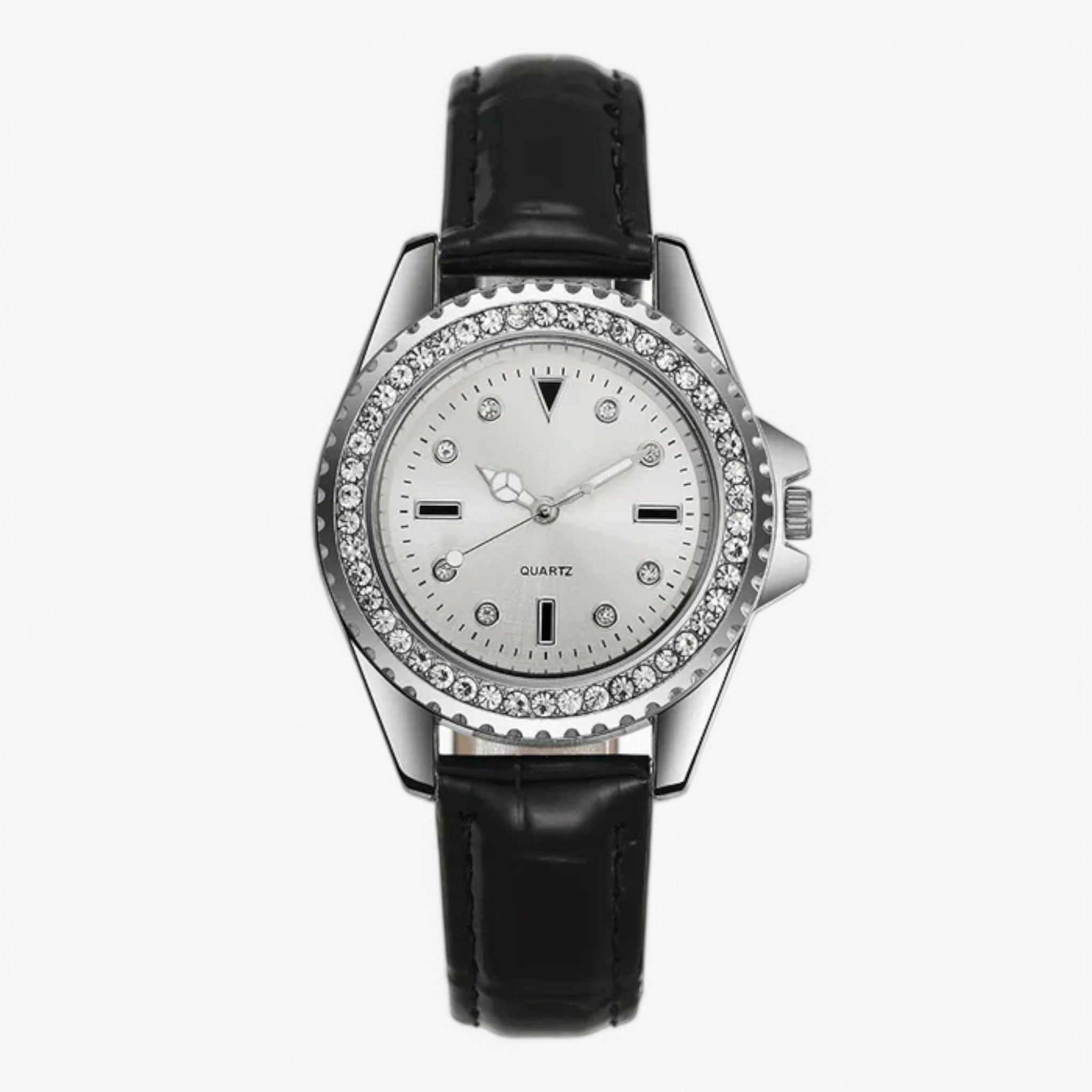 Gemma | Orologio elegante in pelle verde con diamanti scintillanti - Bianca - - Concept Palermo