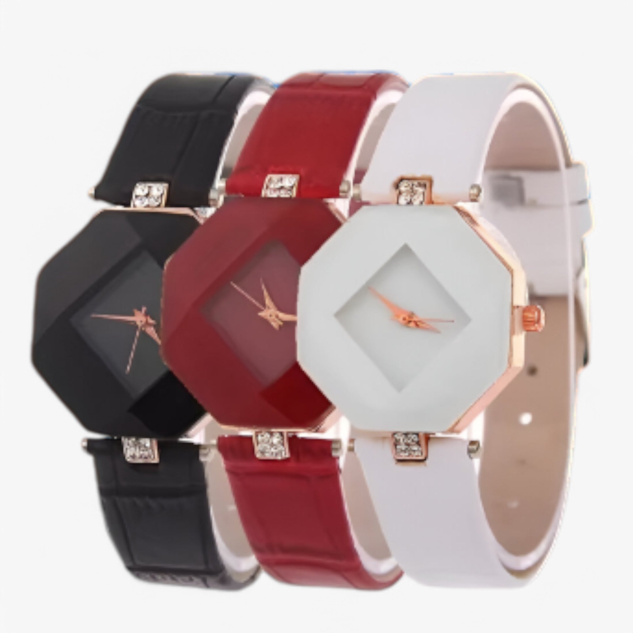 Nina | Orologio da donna casual con cinturino in pelle blu e quadrante creativo multicolore - - female watch watch for women - Concept Palermo