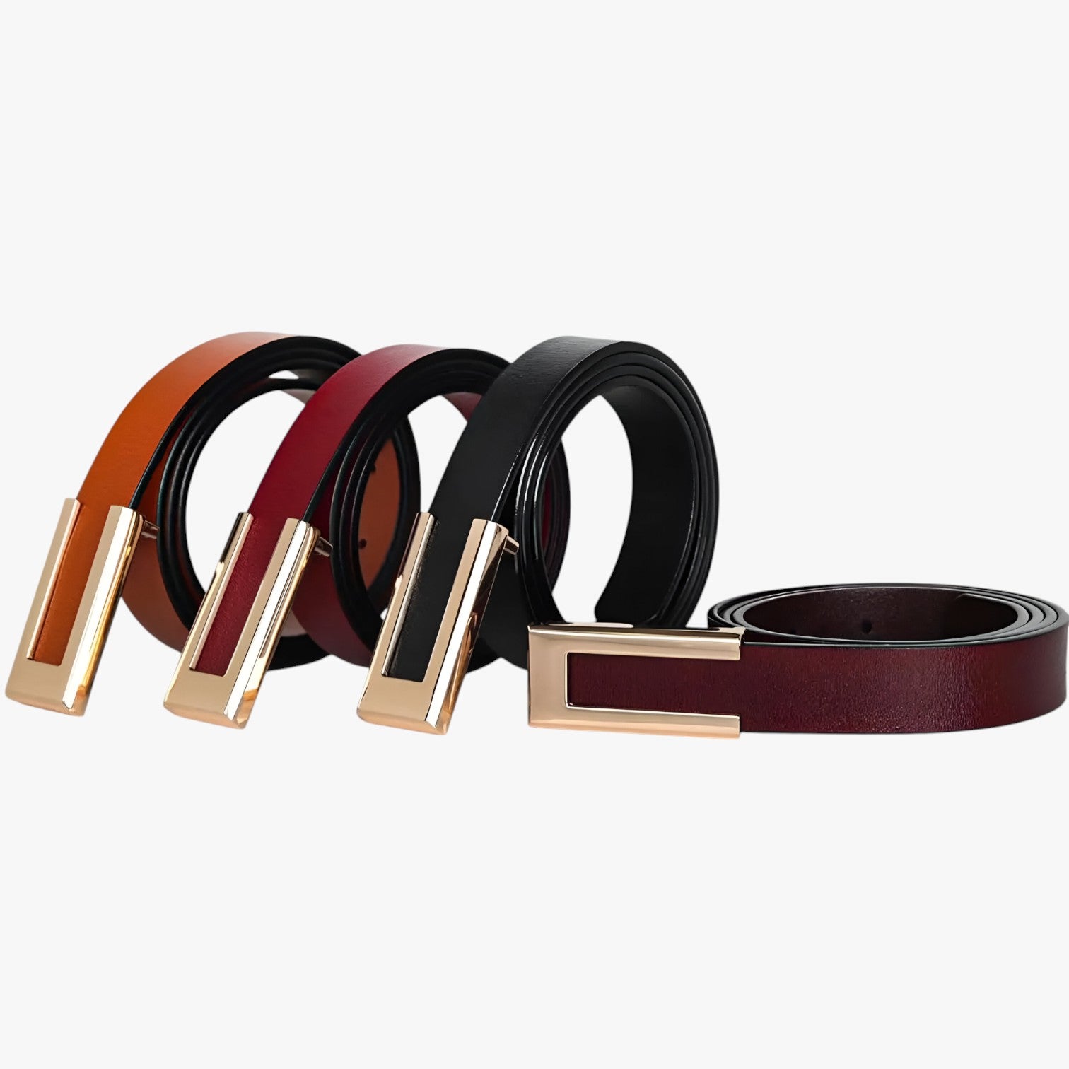Blair | Cintura da donna in pelle autentica di alta qualità con fibbia dorata, cintura sottile per vestiti - - Belts waist belt for women Womens belt - Concept Palermo