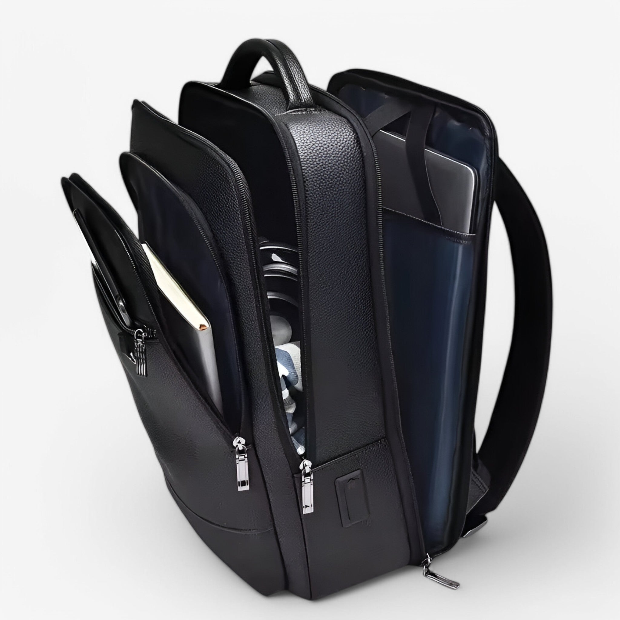 Leonardo | Zaino in Pelle con USB - - - Concept Palermo