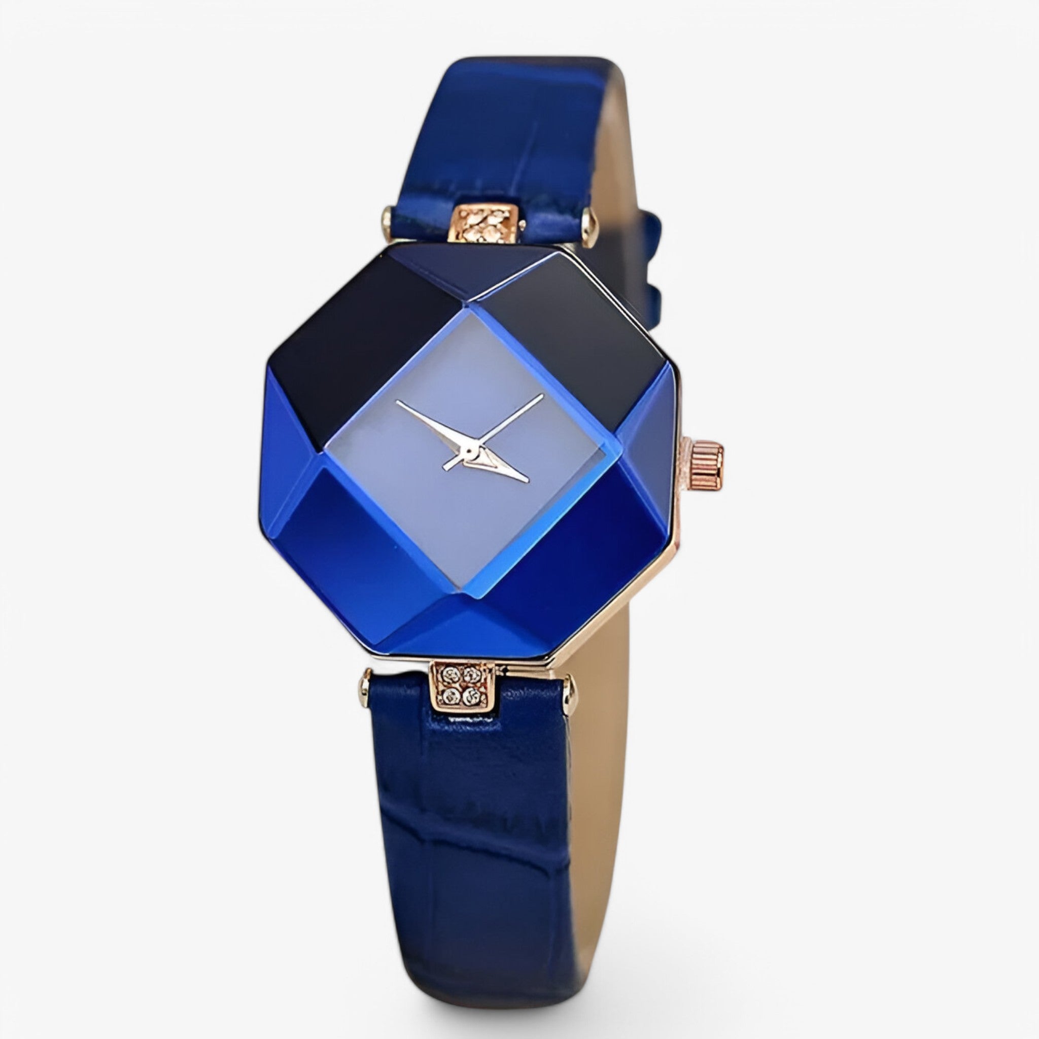 Nina | Orologio da donna casual con cinturino in pelle blu e quadrante creativo multicolore - Blu - female watch watch for women - Concept Palermo