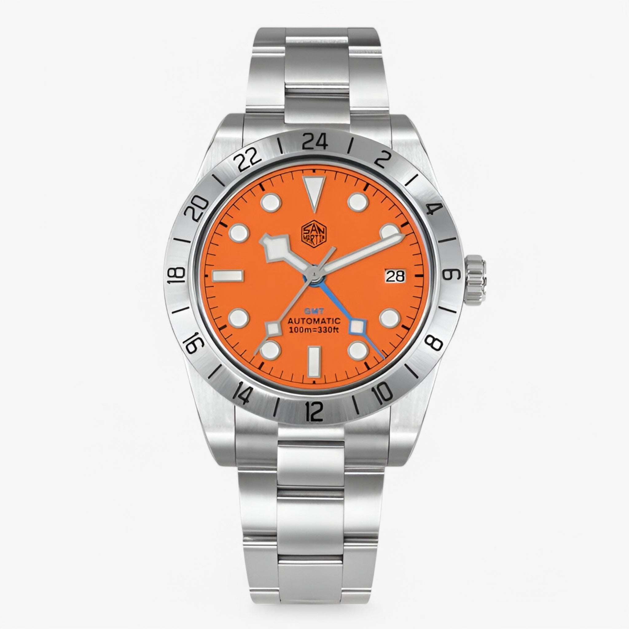 Anton | Orologio sportivo automatico GMT in acciaio - Orange - - Concept Palermo