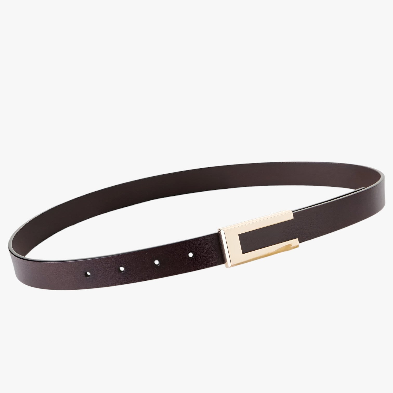 Blair | Cintura da donna in pelle autentica di alta qualità con fibbia dorata, cintura sottile per vestiti - Colore Caramello 100cm Cina - Belts waist belt for women Womens belt - Concept Palermo