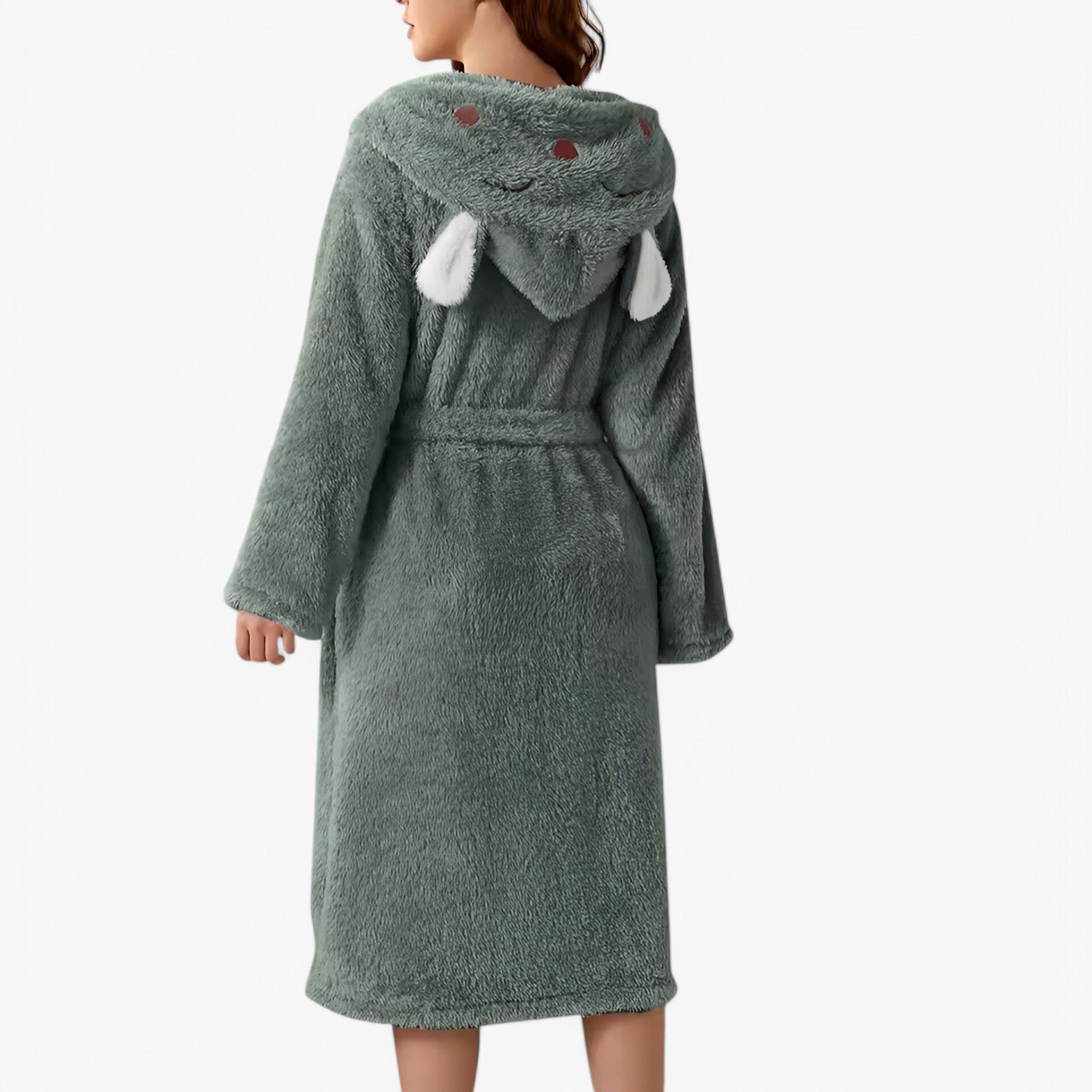 Luna | Morbido Accappatoio con Orecchie di Coniglio - Verde - - Concept Palermo