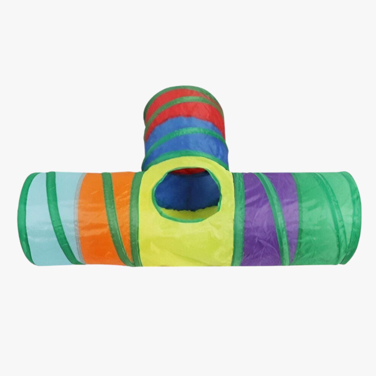 Charlie | Tunnel Interattivo a T/Y per Gatti – Pieghevole, Divertente e Salvaspazio - T Cammino Arcobaleno - Pets toys - Concept Palermo