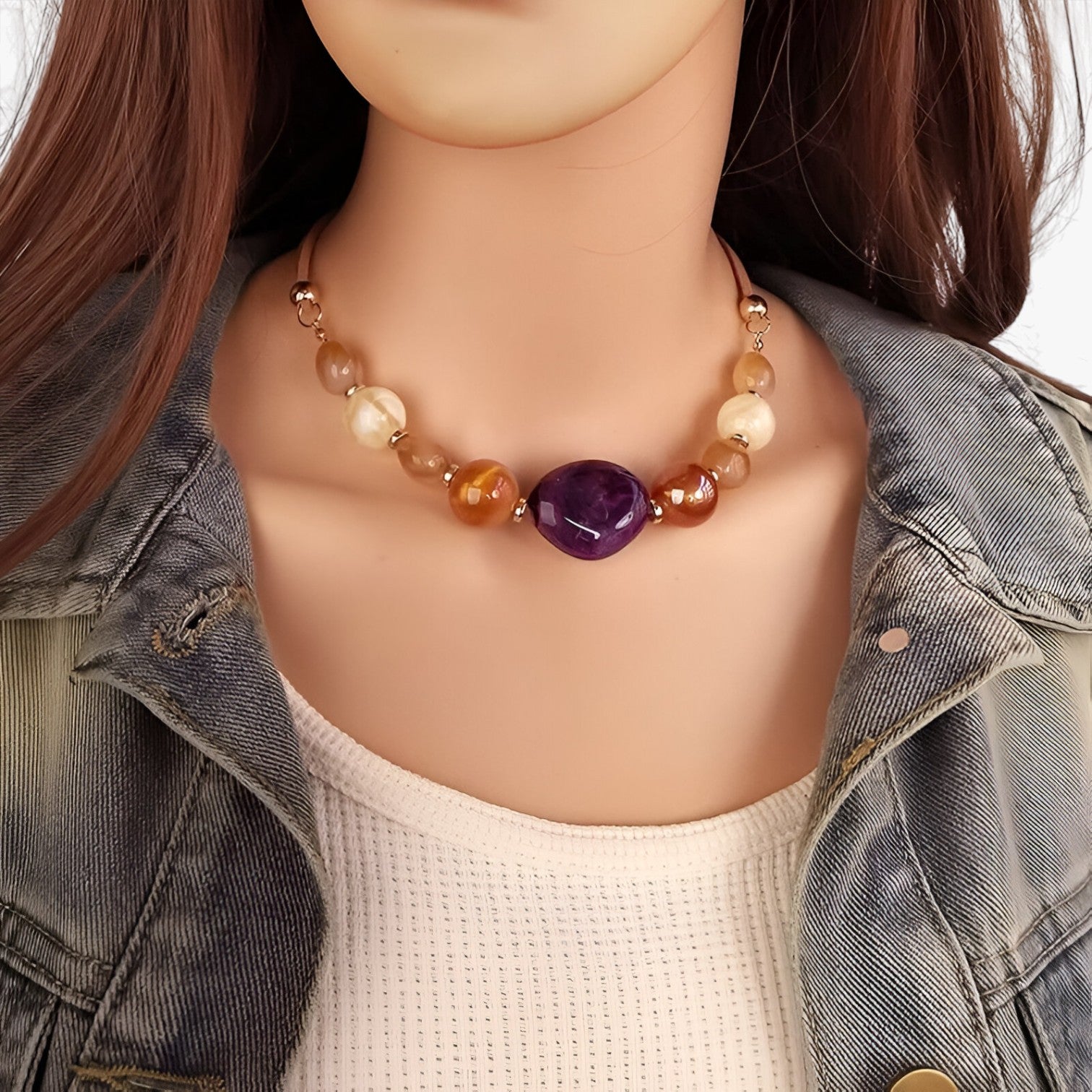Kirsten | Collana statement vintage elegante – eleganza senza tempo - Viola - elegant womens necklaces Necklace Necklaces for Women - Concept Palermo