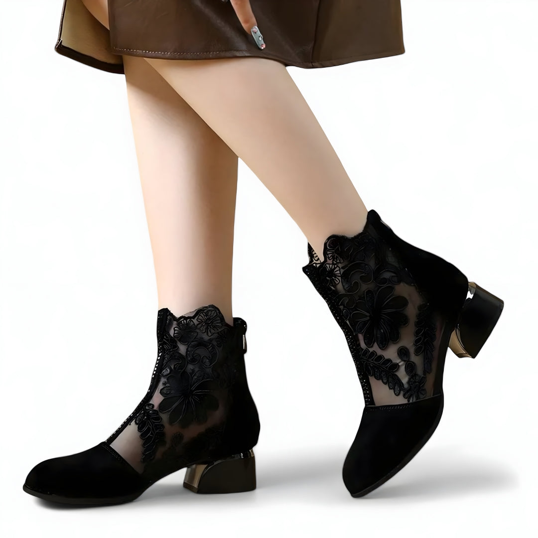 Claire | Stivaletti in vera pelle con lacci e tacco grosso - - BOOTS Boots & Shoes - Concept Palermo