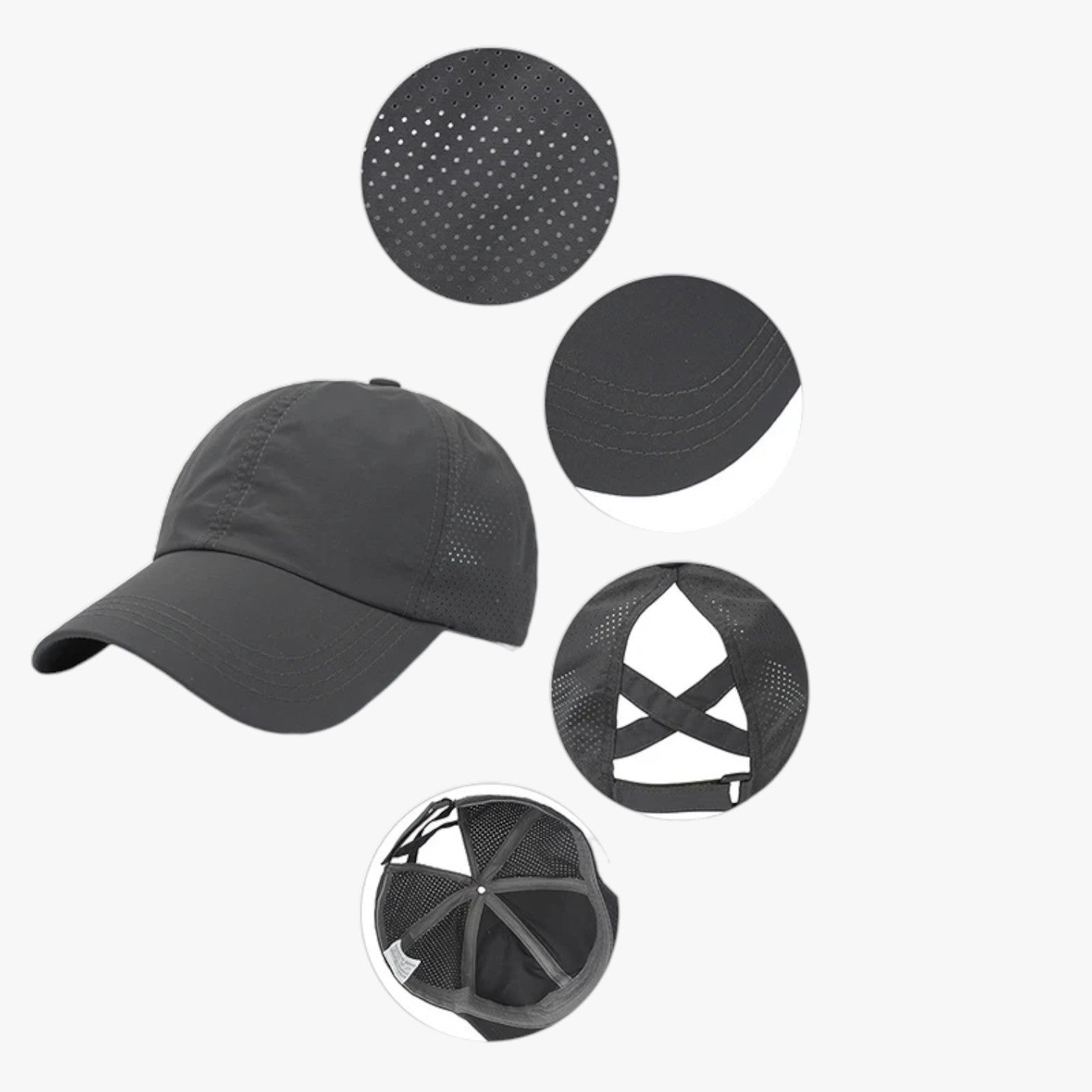 Aliyah | Cappello sportivo estivo con coda di cavallo e rete traspirante - - hat Hat for girls hats women hat womens hat - Concept Palermo