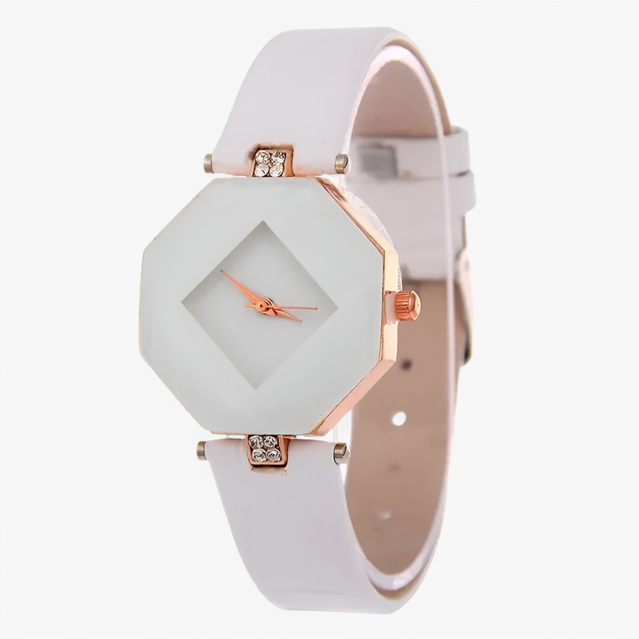 Nina | Orologio da donna casual con cinturino in pelle blu e quadrante creativo multicolore - Bianca - female watch watch for women - Concept Palermo