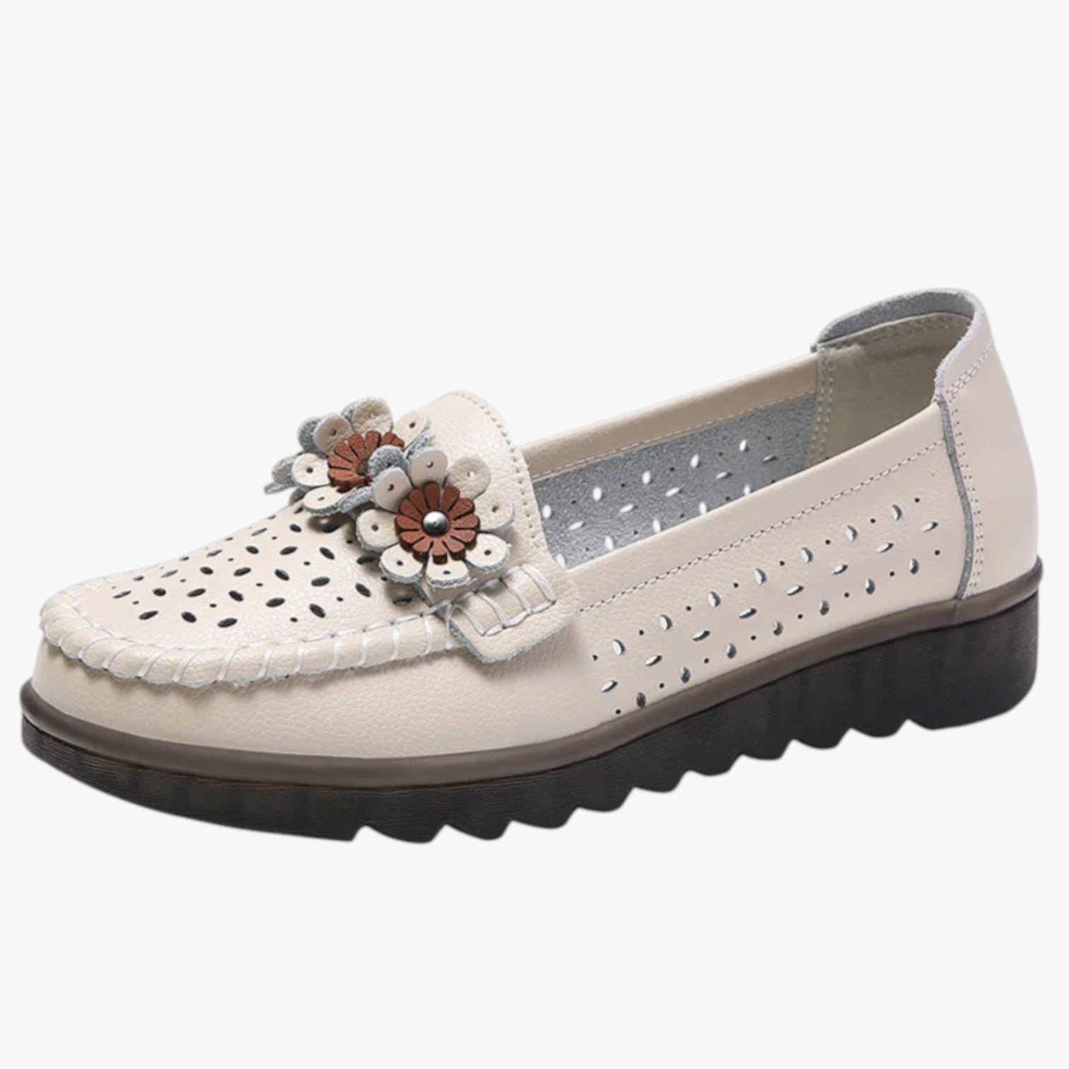 Annie | Mocassini estivi in pelle - Comodità e freschezza con eleganti dettagli floreali - - shoes Shoes women summer shoes - Concept Palermo