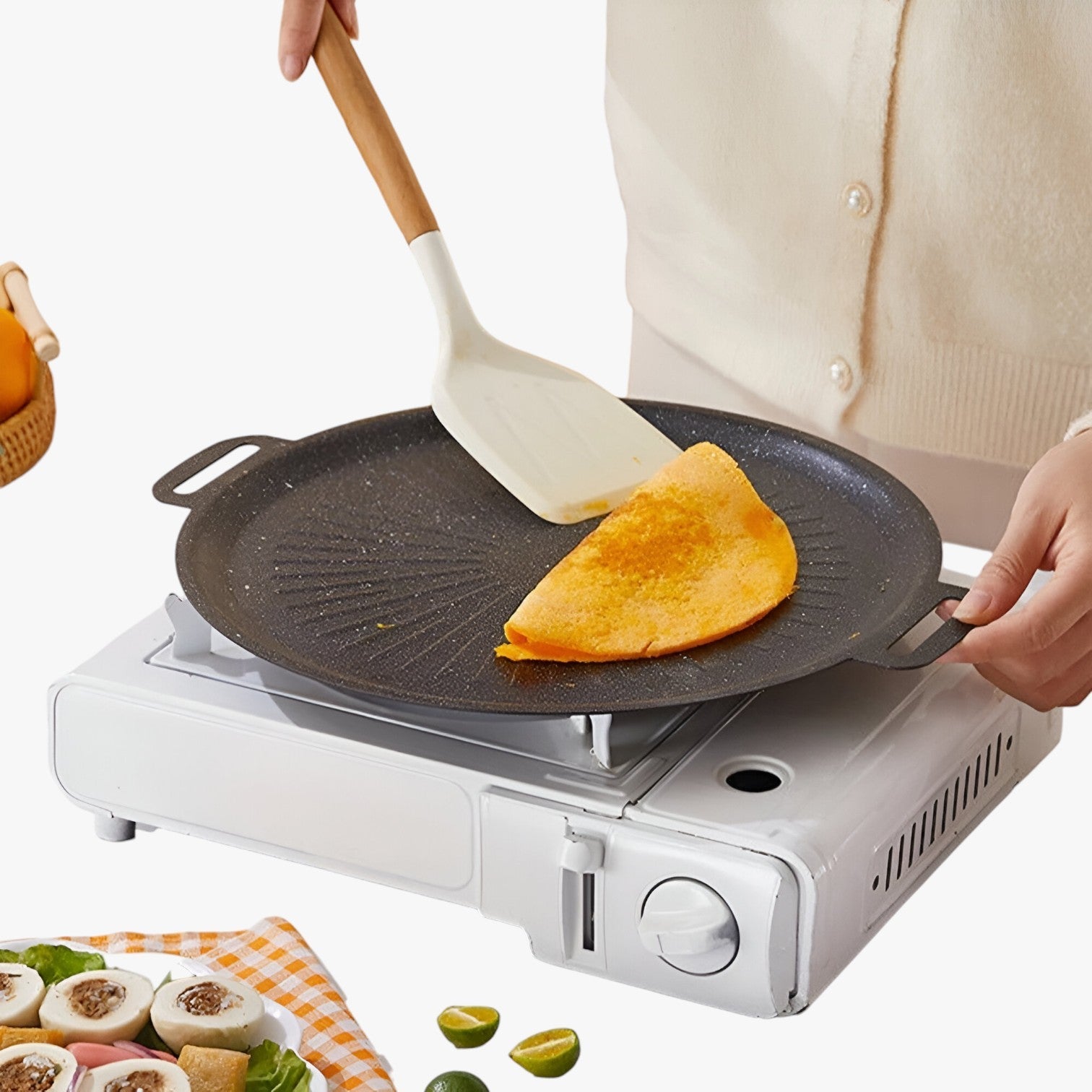 Eiden | Padella da Griglia Esterna Antiaderente – Perfetta per BBQ e Campeggio - - Kitchen kitchen accessory - Concept Palermo