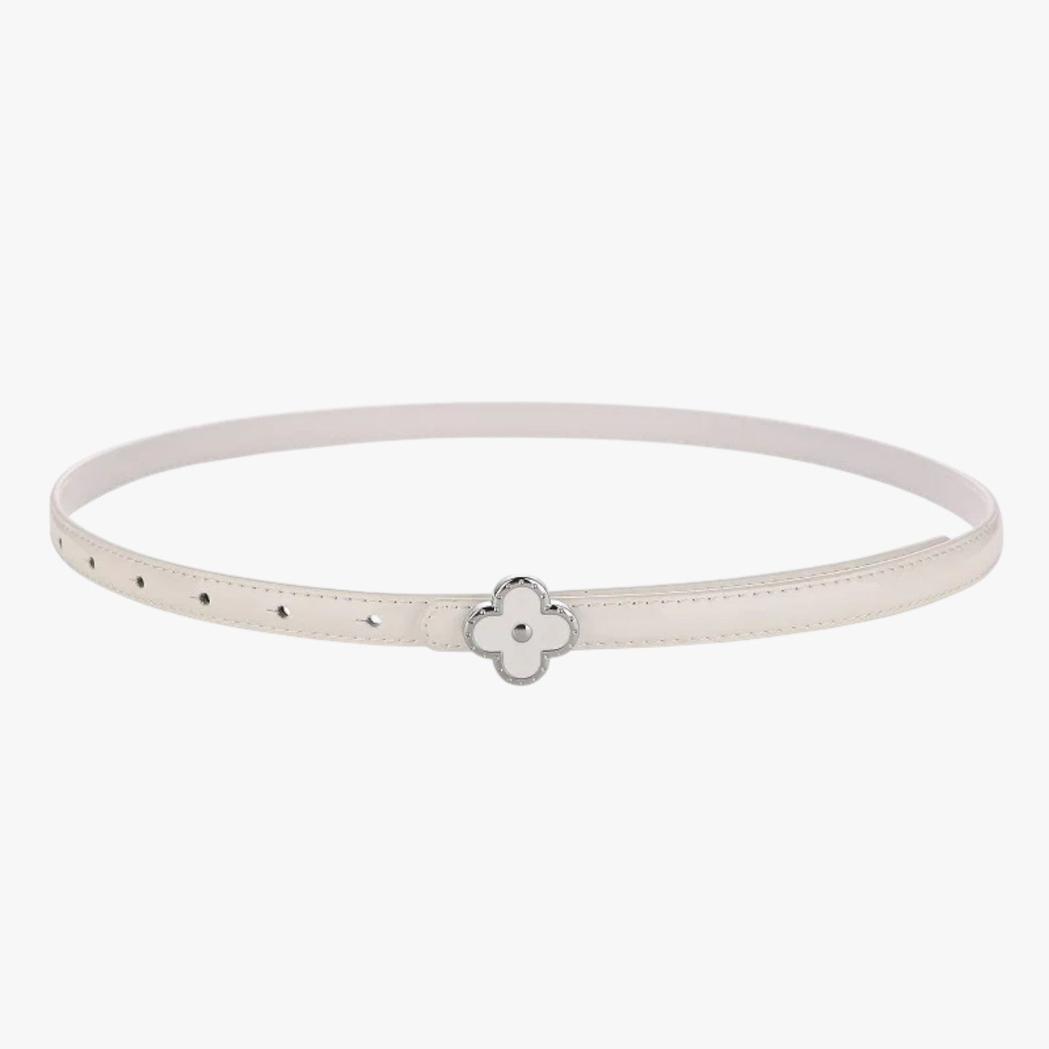 Lilly | Cintura sottile in vera pelle per outfit eleganti - bianco 100cm - Belts waist belt for women Womens belt - Concept Palermo
