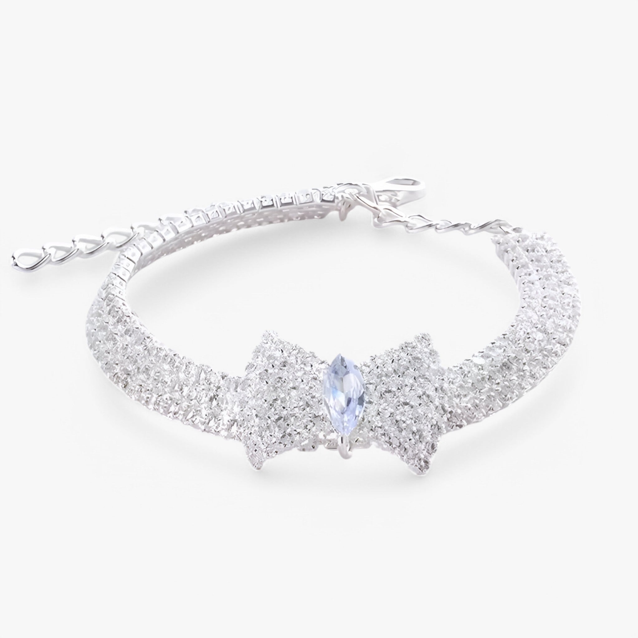 Bella | Collare per gatti Bling con fiocco e cristalli - Oro bianco - - Concept Palermo
