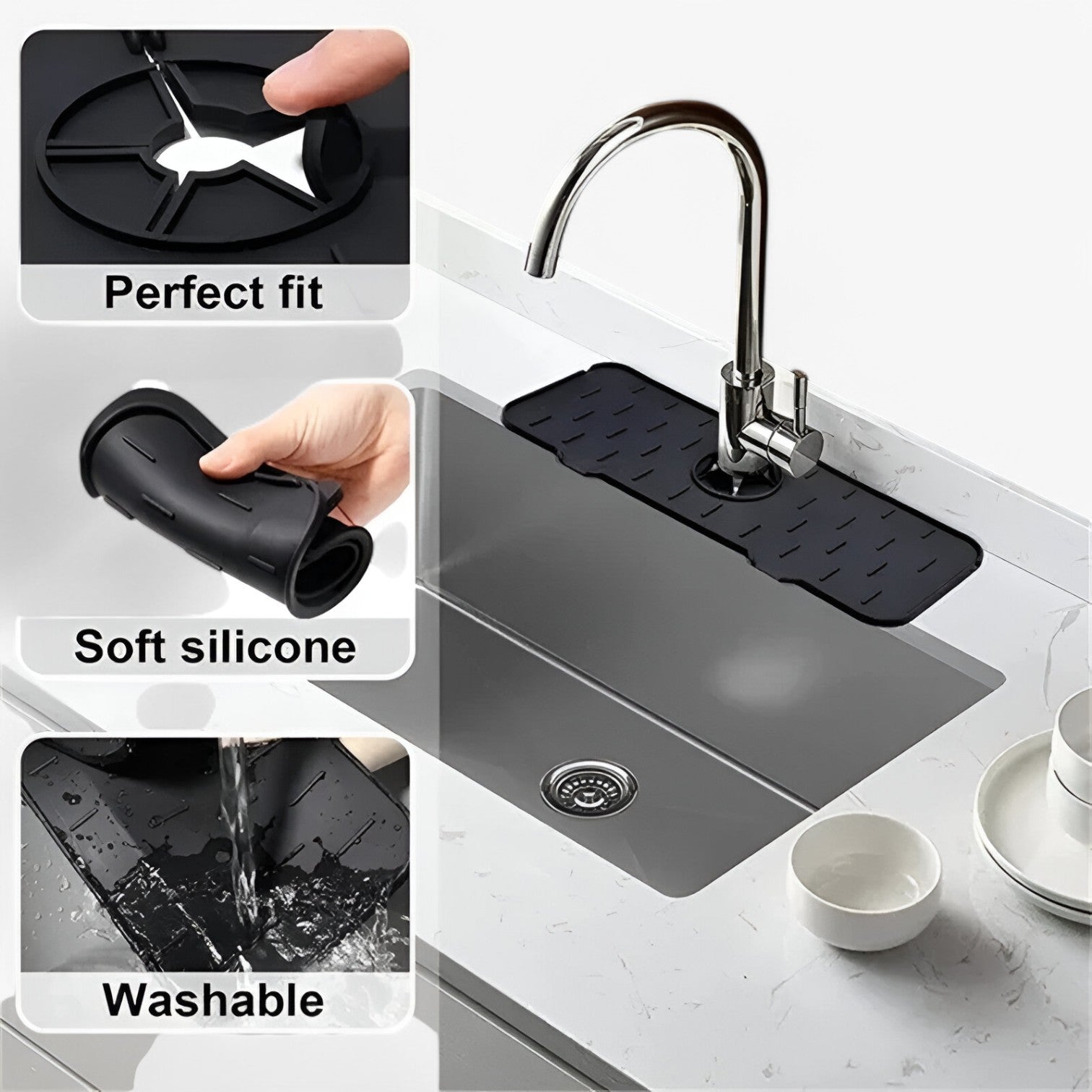 Luella | Pad assorbente in silicone per rubinetto – asciugatura senza macchie per il piano di lavoro - - Kitchen kitchen accessory - Concept Palermo