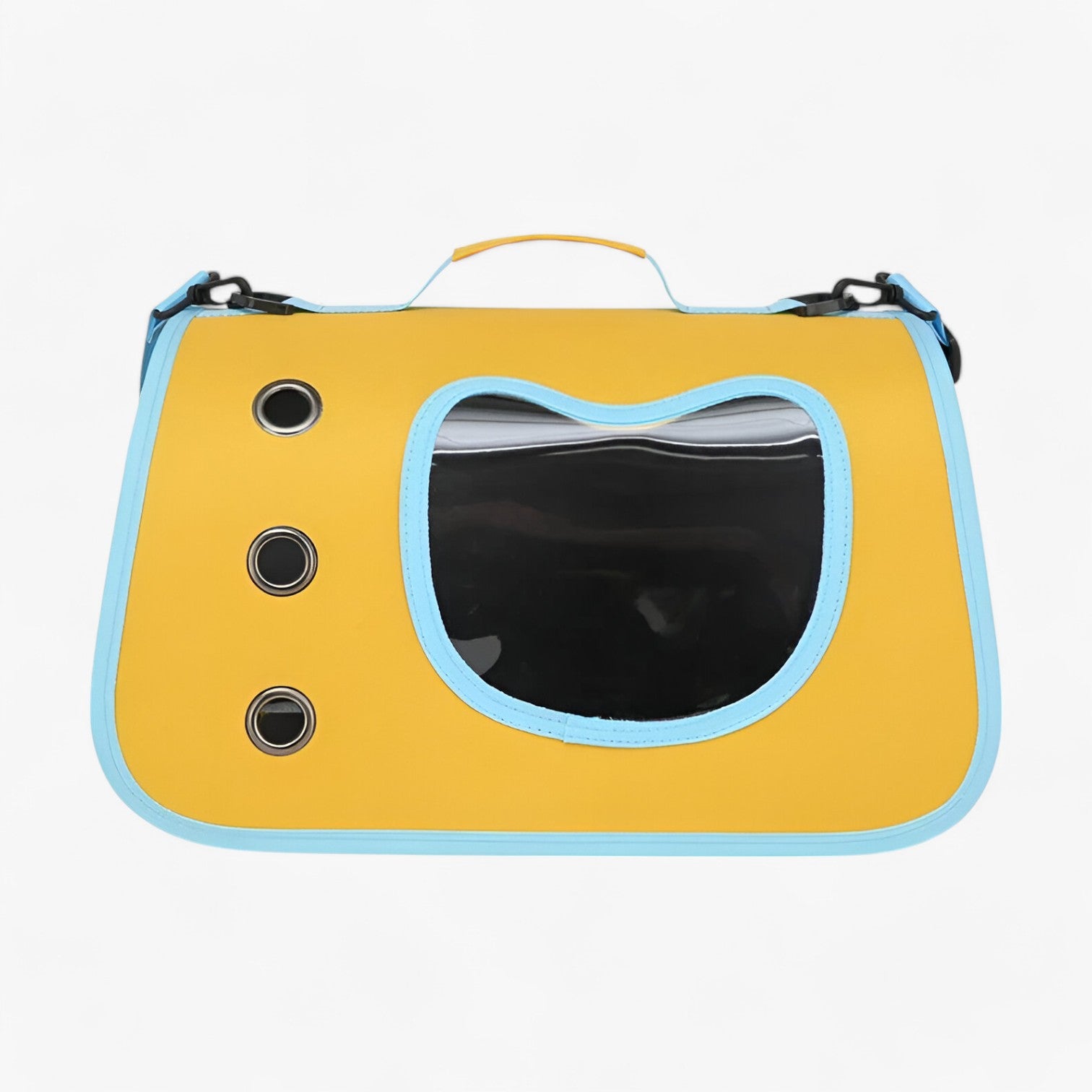Zoë | Borsa per gatti trasparente e traspirante per viaggi - Volto di gatto giallo come mostrare - - Concept Palermo