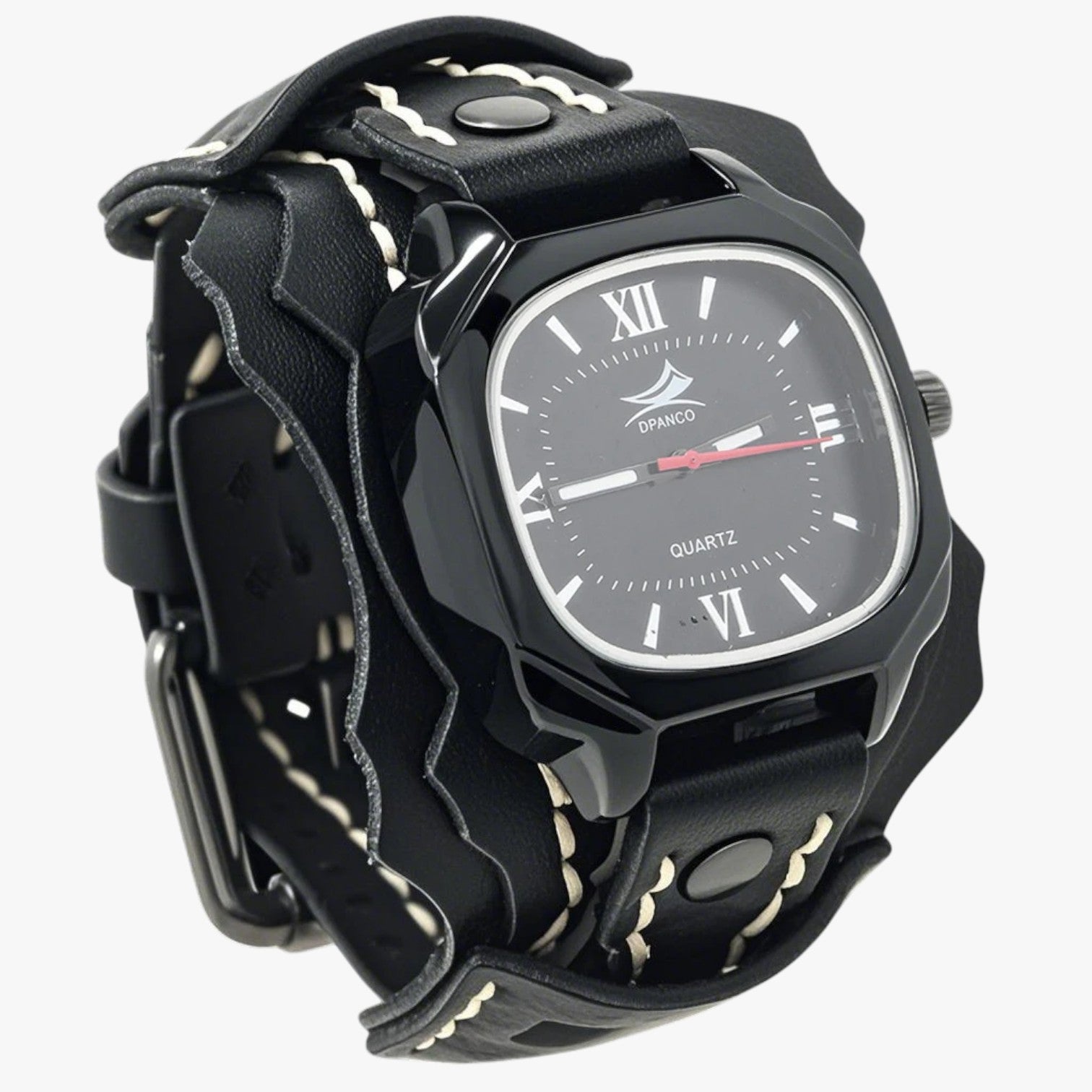 Alden | Orologio da uomo quadrato grande con cinturino in vera pelle - Nero - watch watch for men watches WATCHES FOR MEN - Concept Palermo
