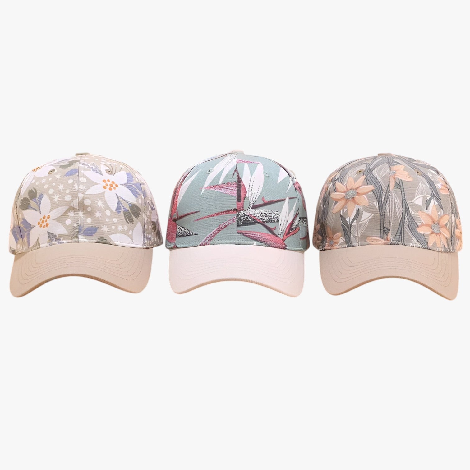 Ezra | Cappellino da baseball in cotone con stampa a foglie e visiera parasole - - Baseball caps caps mens cap - Concept Palermo