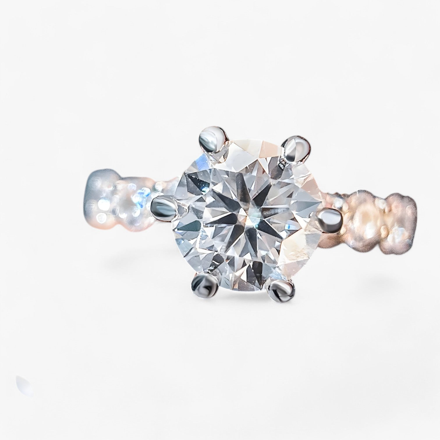 Rafaela | Anello di Fidanzamento in Moissanite – S925 Argento con Halo Nascosto - - Accessories Jewelry Rings - Concept Palermo