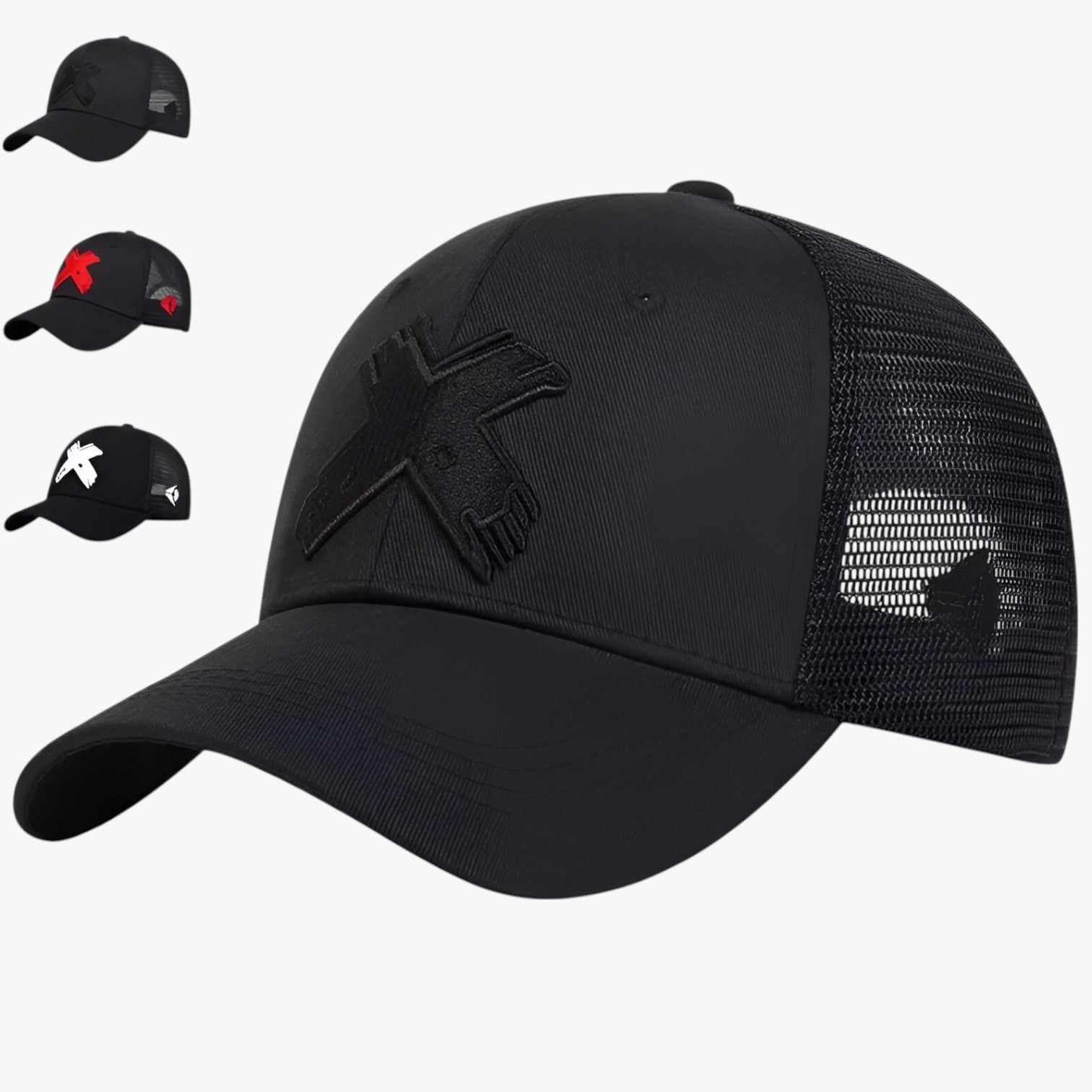 David | Berretto estivo con rete e ricamo X - - Baseball caps caps mens cap - Concept Palermo