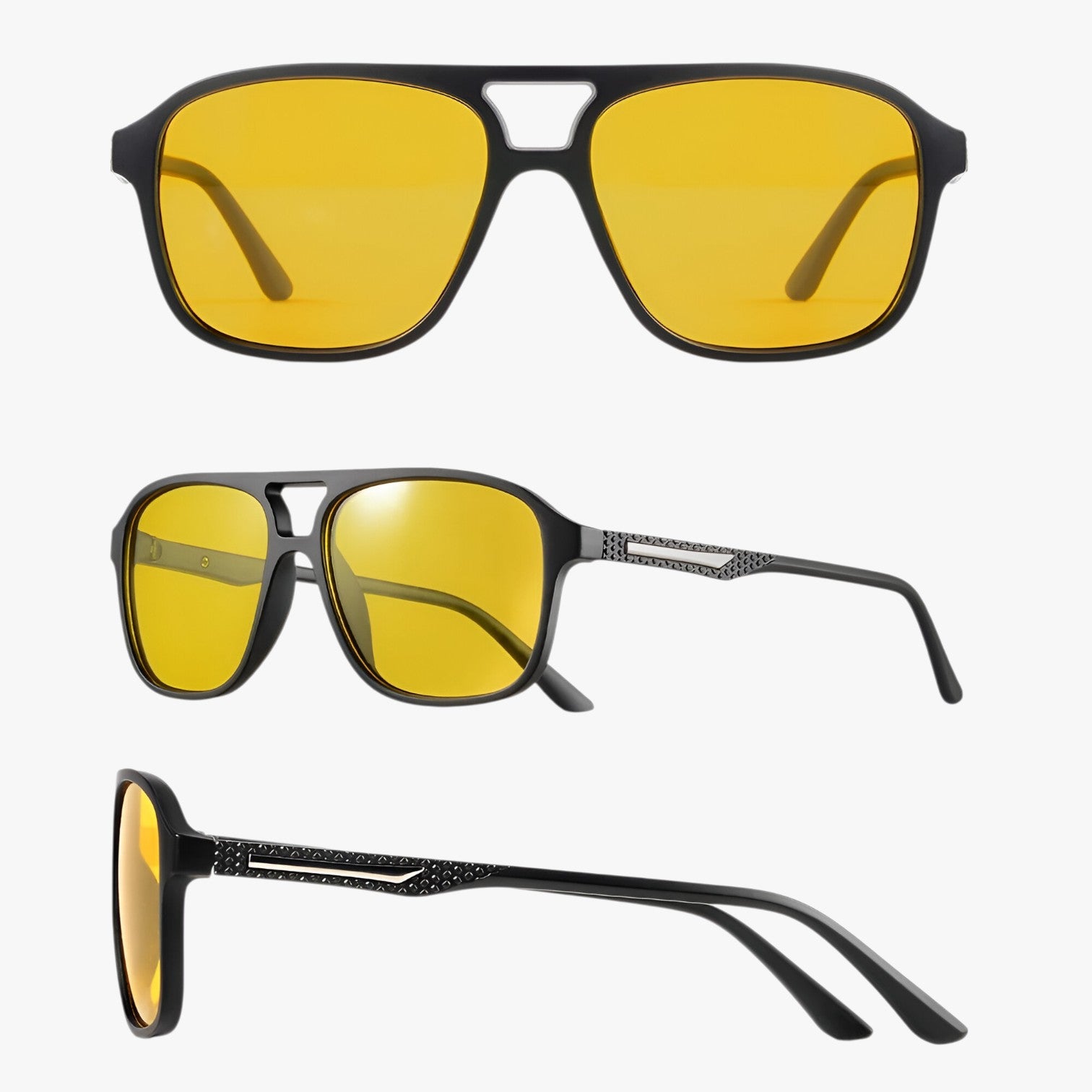 Harrison | Occhiali da sole quadrati retrò con protezione UV400 e visione notturna - - mens sunglasses Polarized man sunglasses Square Sunglasses Sunglasses sunglasses polarized men - Concept Palermo