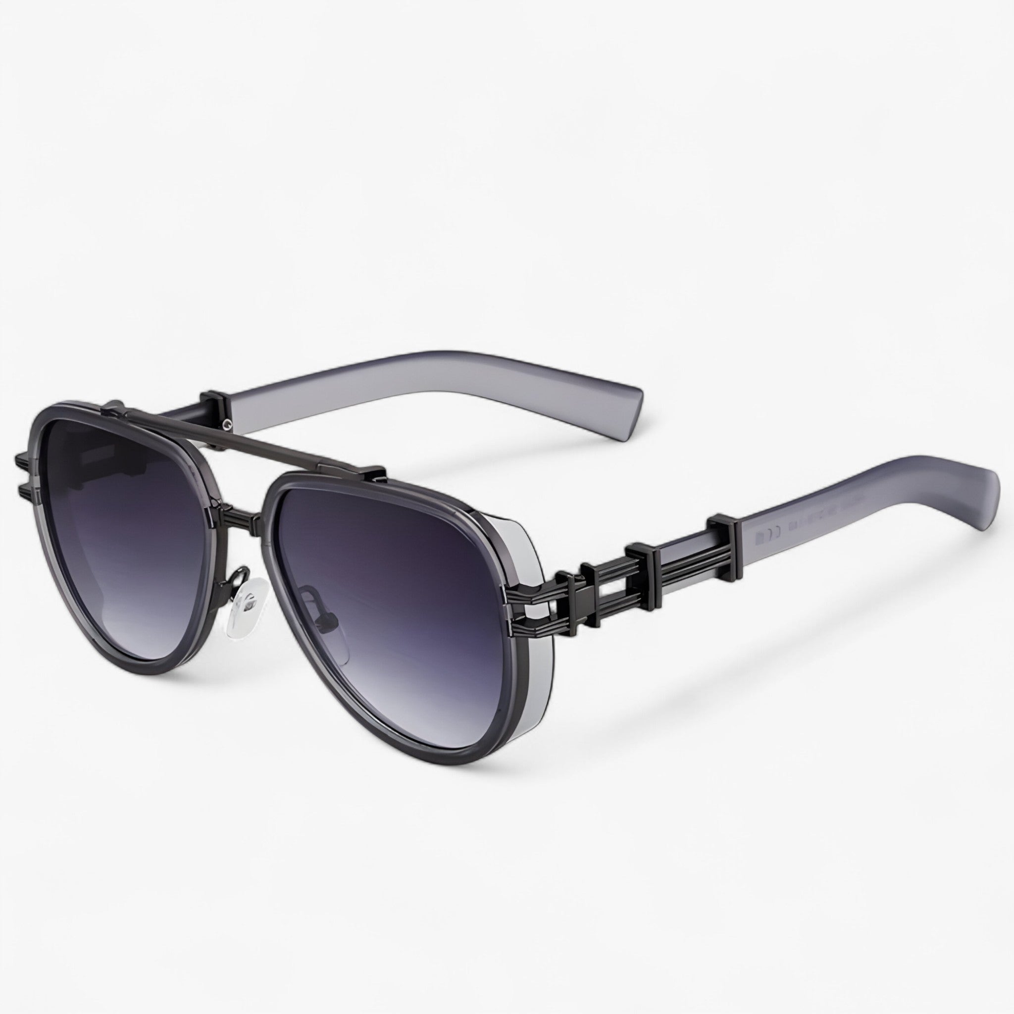 Marek | Occhiali da sole polarizzati steampunk oversize - Grigio Nero Grigio - - Concept Palermo