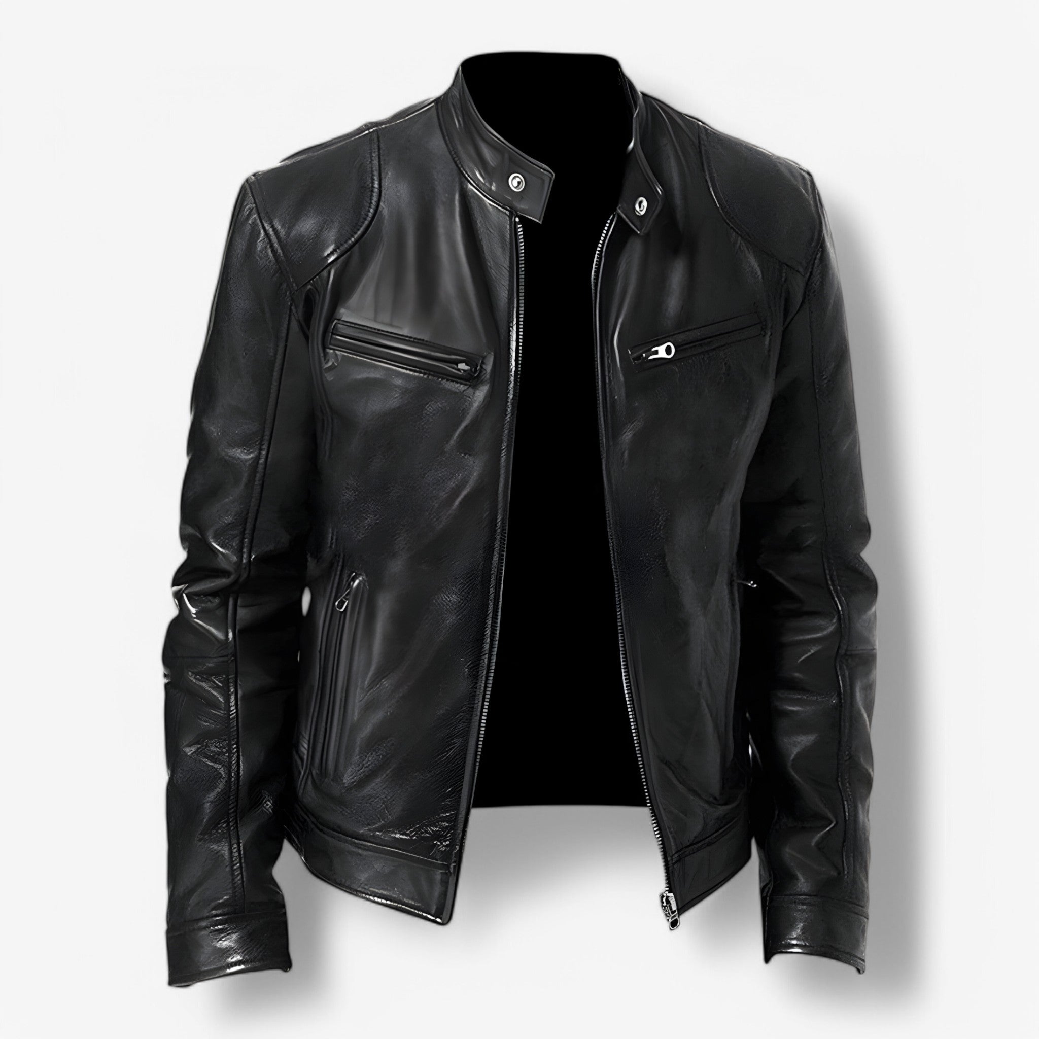 Martin | Giacca in Pelle Casual - Nero - leather jacket mens mens jacket - Concept Palermo