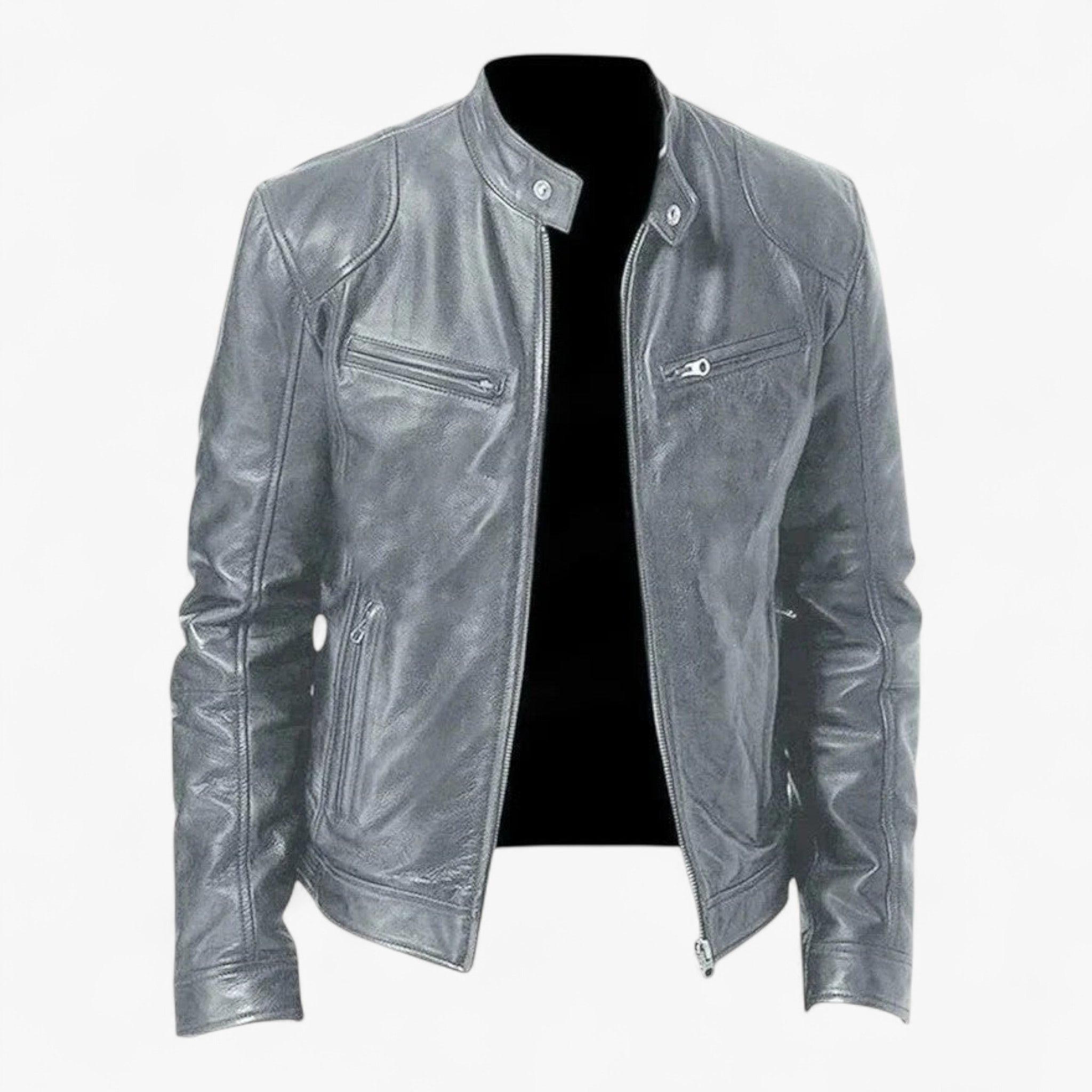 Darren | Giacca di Pelle Casual - Grigio - casual Leather men Winter - Concept Palermo