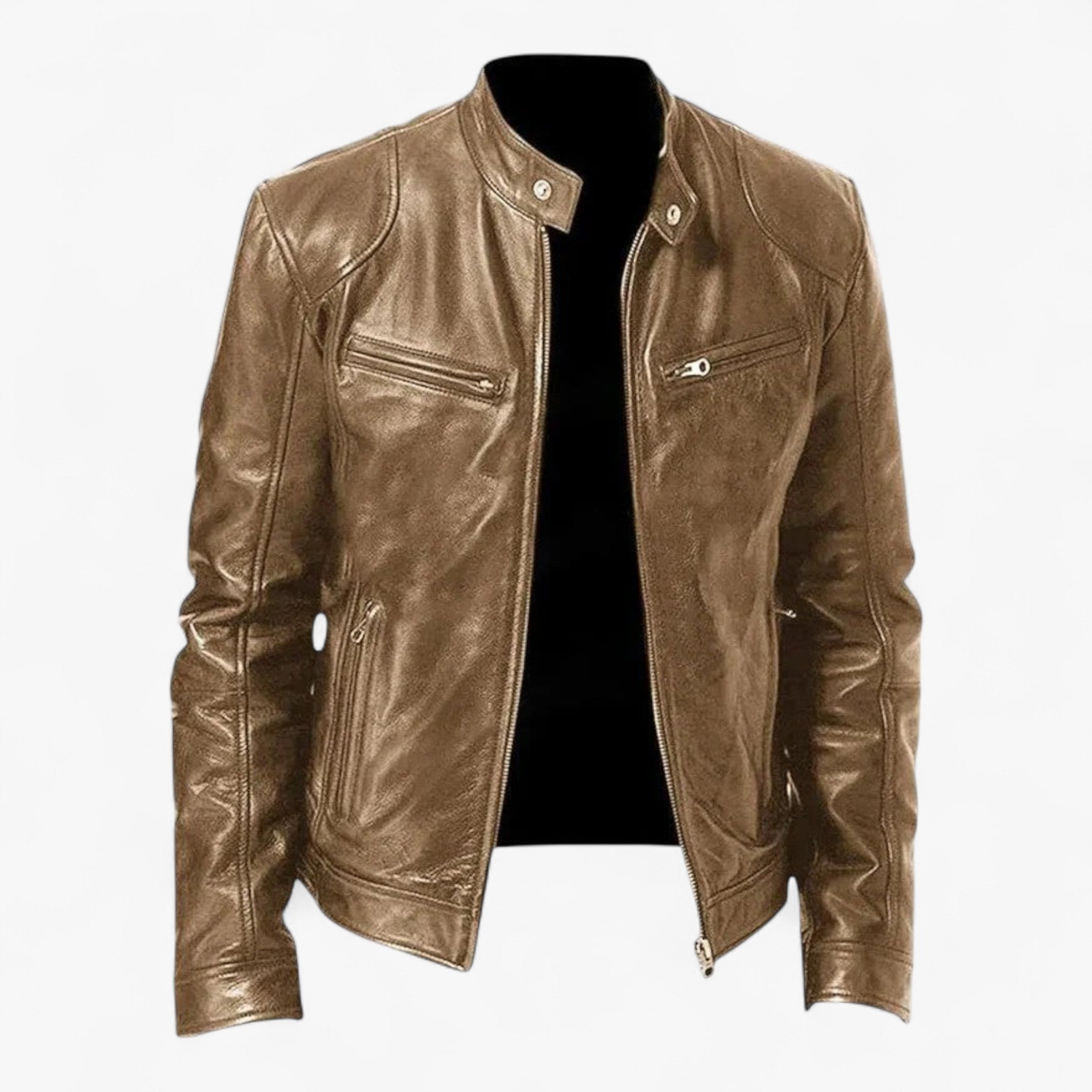 Darren | Giacca di Pelle Casual - Cachi - casual Leather men Winter - Concept Palermo