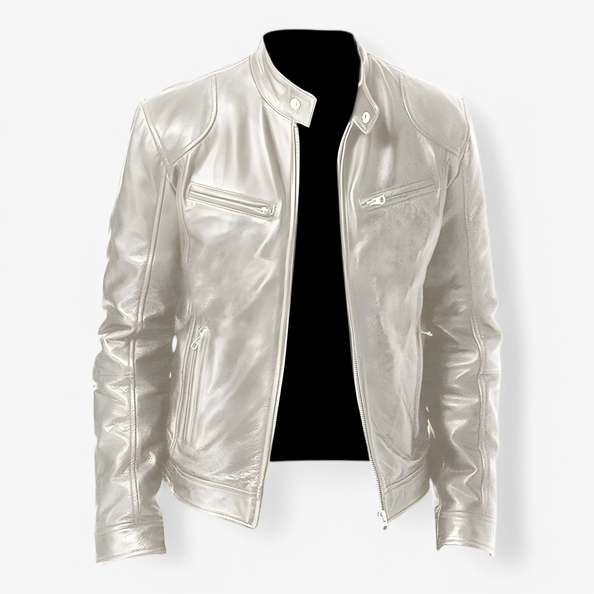 Martin | Giacca in Pelle Casual - Argento - leather jacket mens mens jacket - Concept Palermo