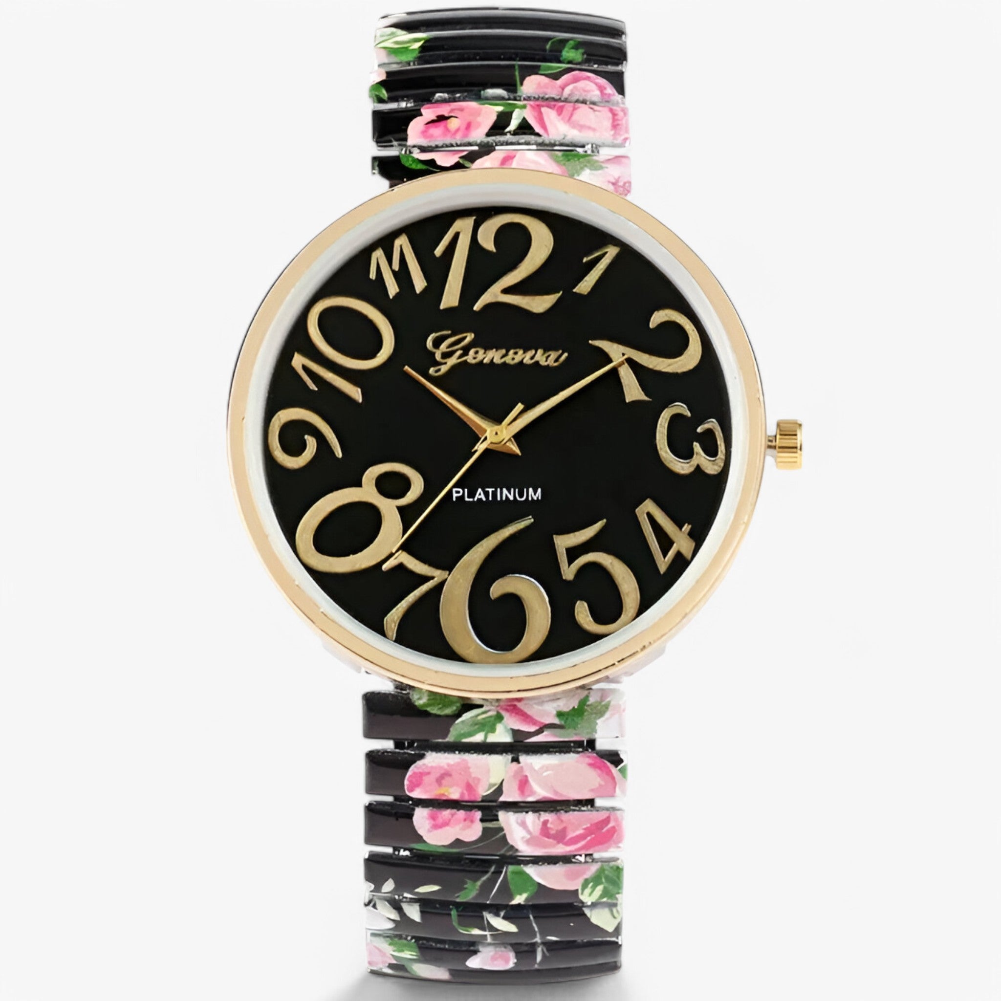 Janine | Orologio da donna con numeri grandi e cinturino elastico - fascia nera - female watch watch for women - Concept Palermo