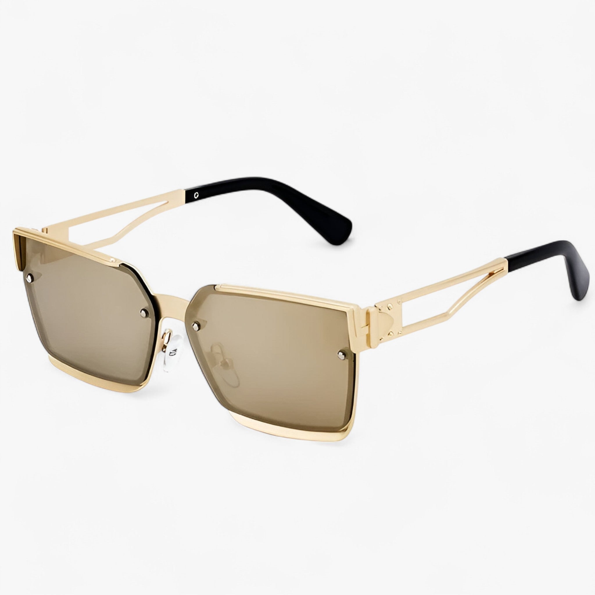 Gregory | Occhiali da sole quadrati vintage punk con montatura in metallo - Oro - Fashion Sunglasses men sunglasses polarized mens sunglasses Polarized man sunglasses Sunglasses sunglasses polarized men - Concept Palermo