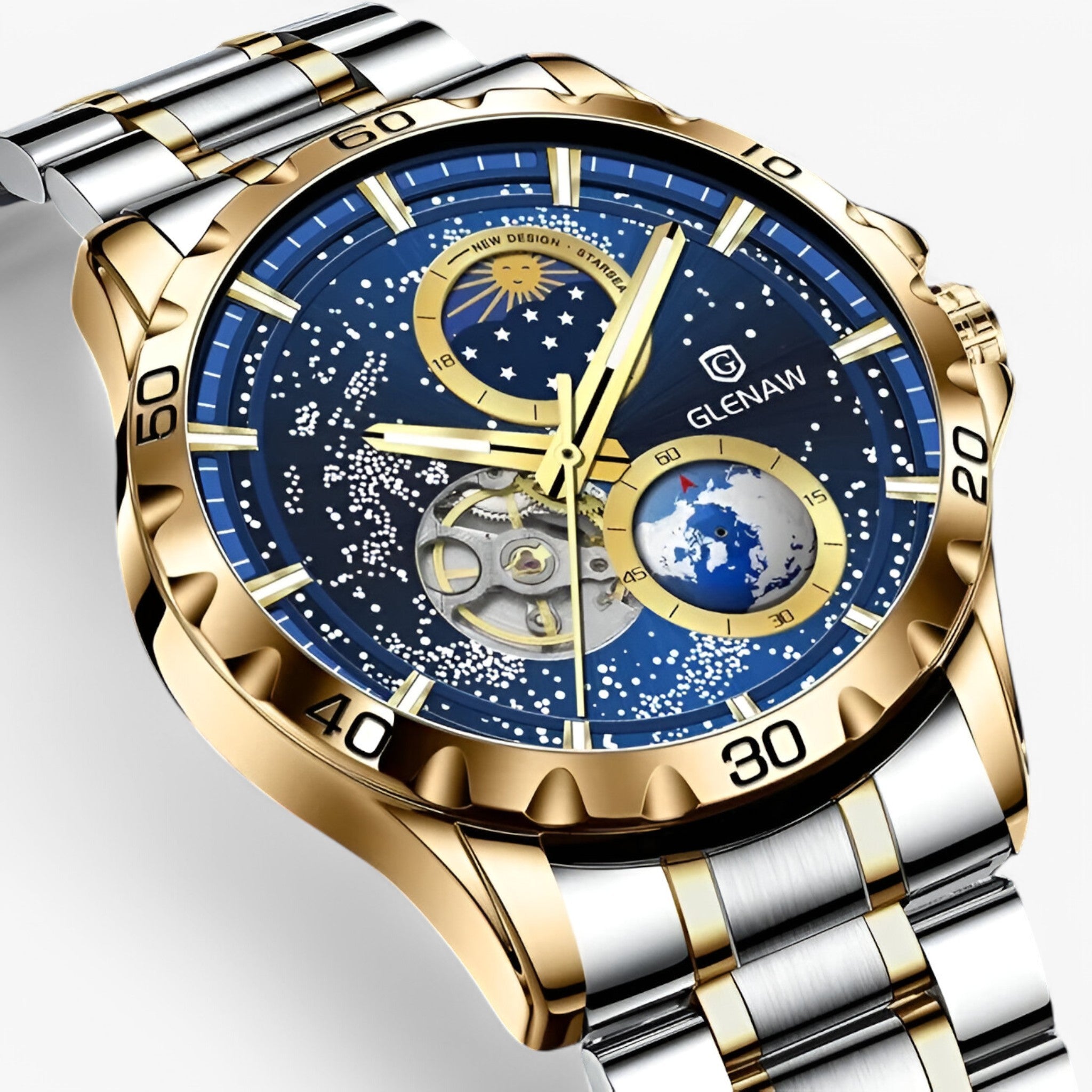 Jareth | Orologio Meccanico Fasi Lunari in Acciaio Inossidabile - - - Concept Palermo
