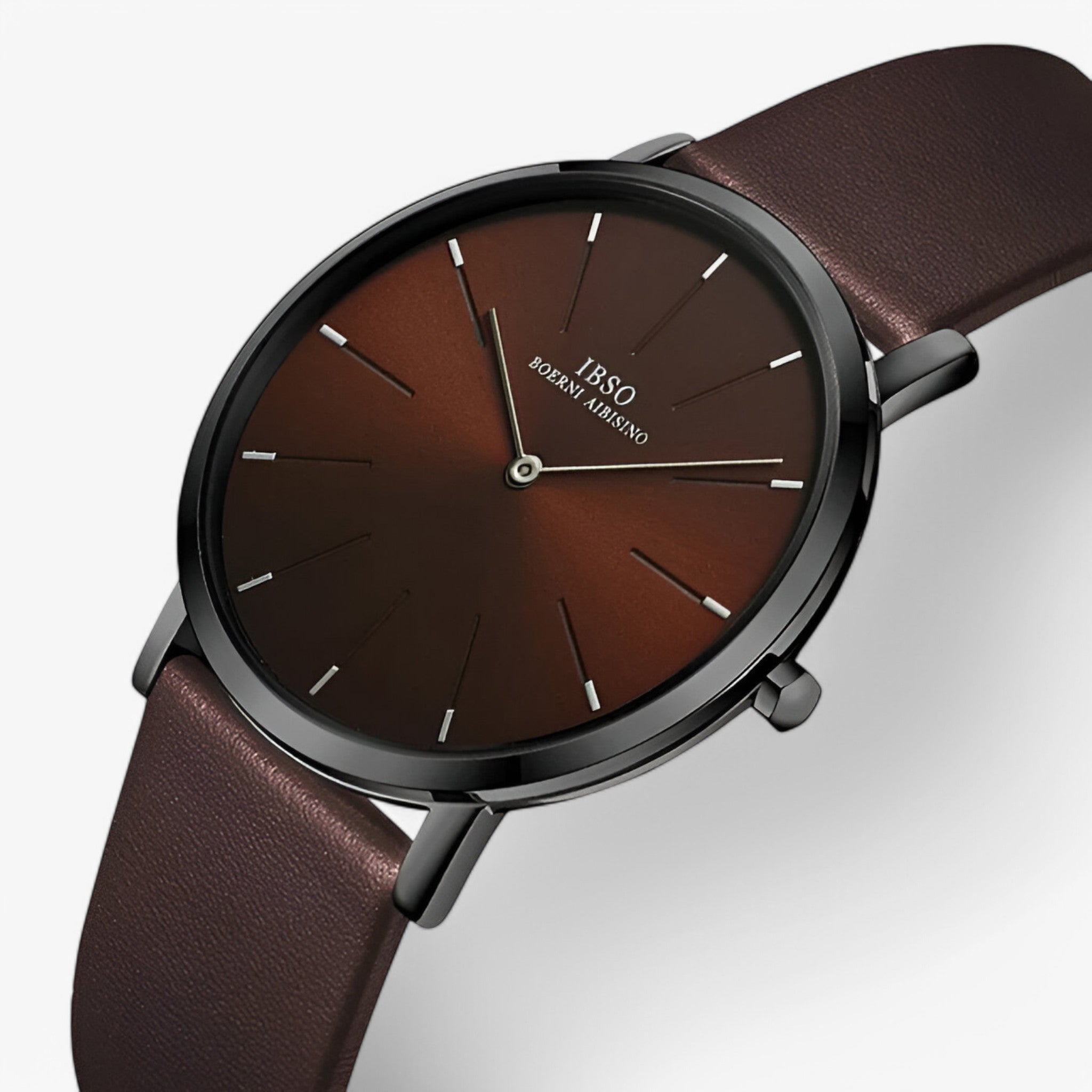 Oberon | Orologio da uomo di lusso in pelle marrone ultrasottile - - watch for men - Concept Palermo