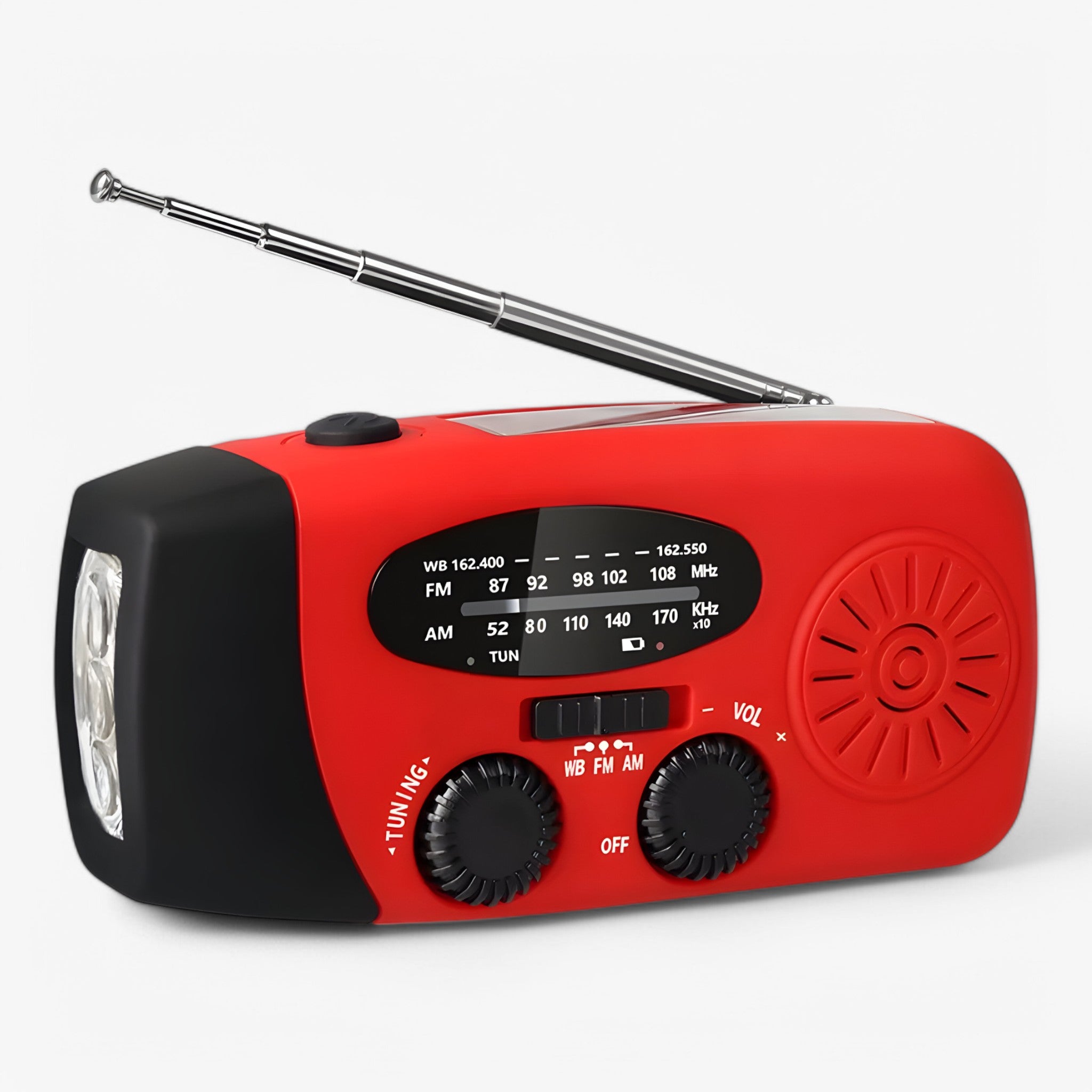 Jonas | Radio Multifunzione - - ANFM radio crisis hulpmiddel draagbare radio handgenerator mobiel opladen multifunctionele radio noodradio oplaadbare noodradio waterdichte radio zaklampradio - Concept Palermo