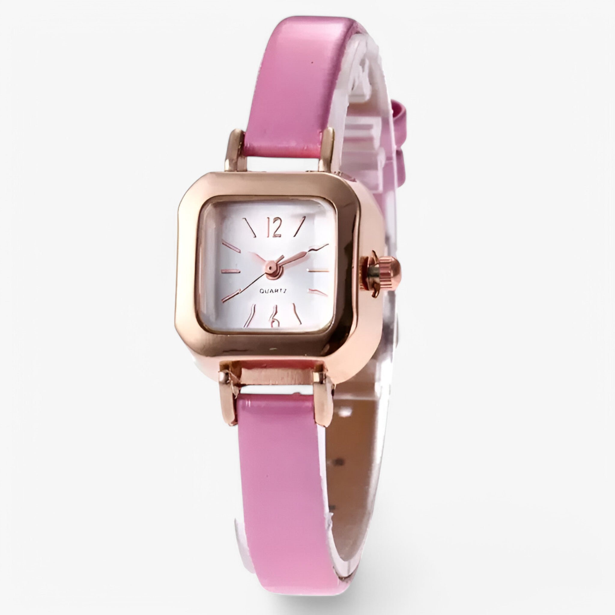 Portia | Orologio vintage elegante in pelle - Rosa - watch for women - Concept Palermo