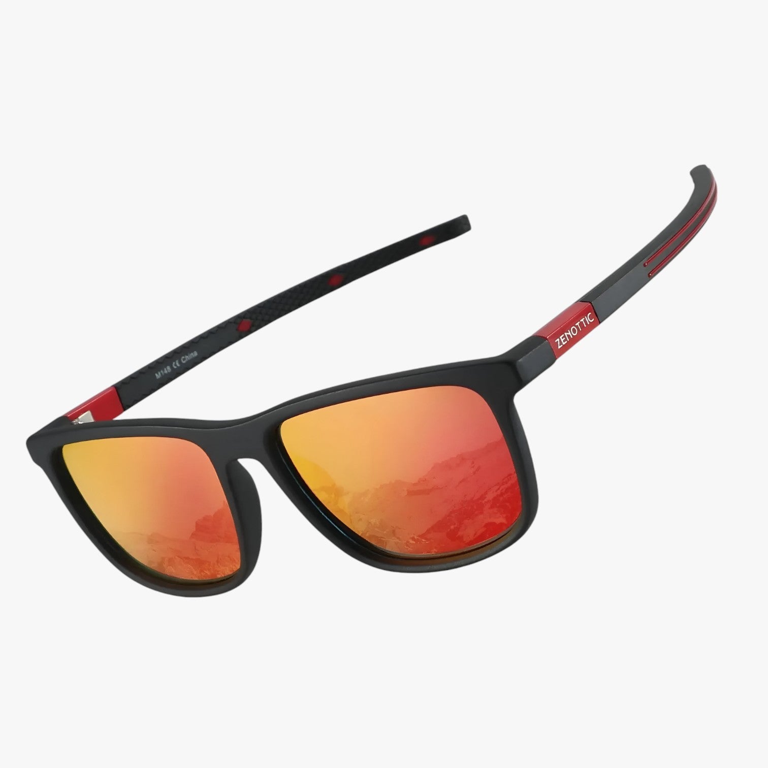 Landyn | Occhiali da sole quadrati polarizzati – protezione UV leggera - Lente specchiata rossa ZNOTTIC - mens sunglasses Sunglasses - Concept Palermo
