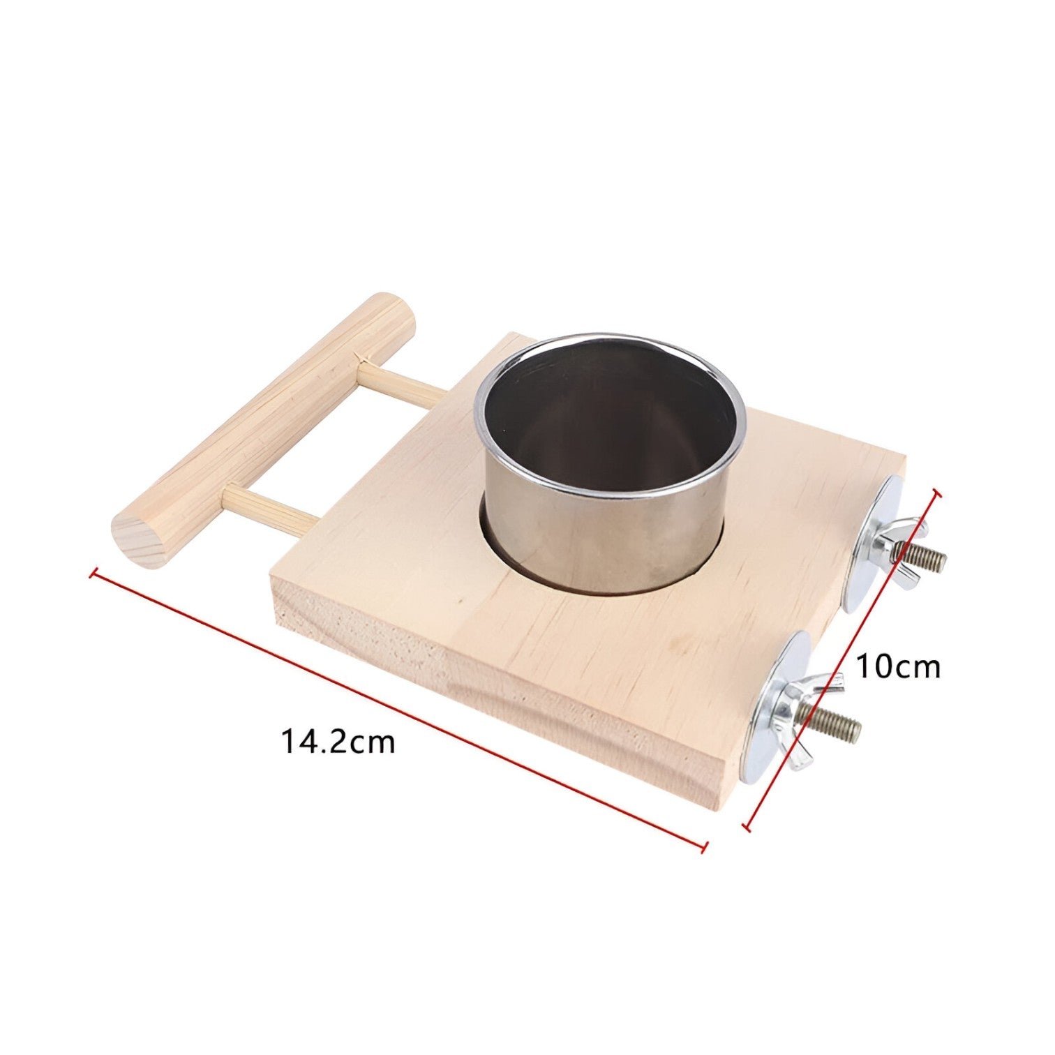 Martin | Ciotola in acciaio inox con asta per il posatoio – Robusta e igienica per ogni gabbia per uccelli - 14,2x10cm - bird bird feeder birdproduct - Concept Palermo