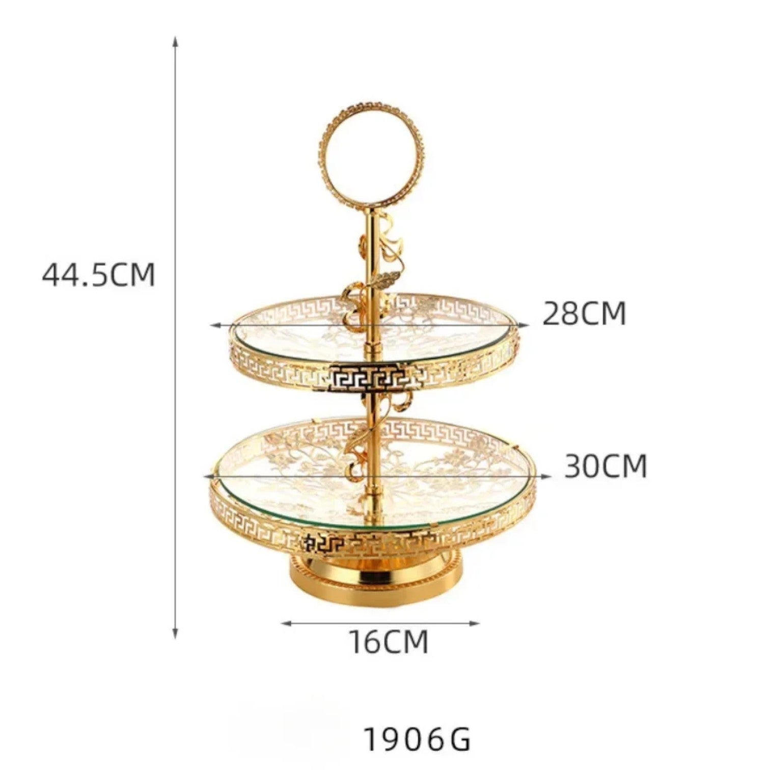 Jaziel | Vassoio decorativo a due livelli per dolci e frutta - Oro - Kitchen Kitchen Essentials - Concept Palermo