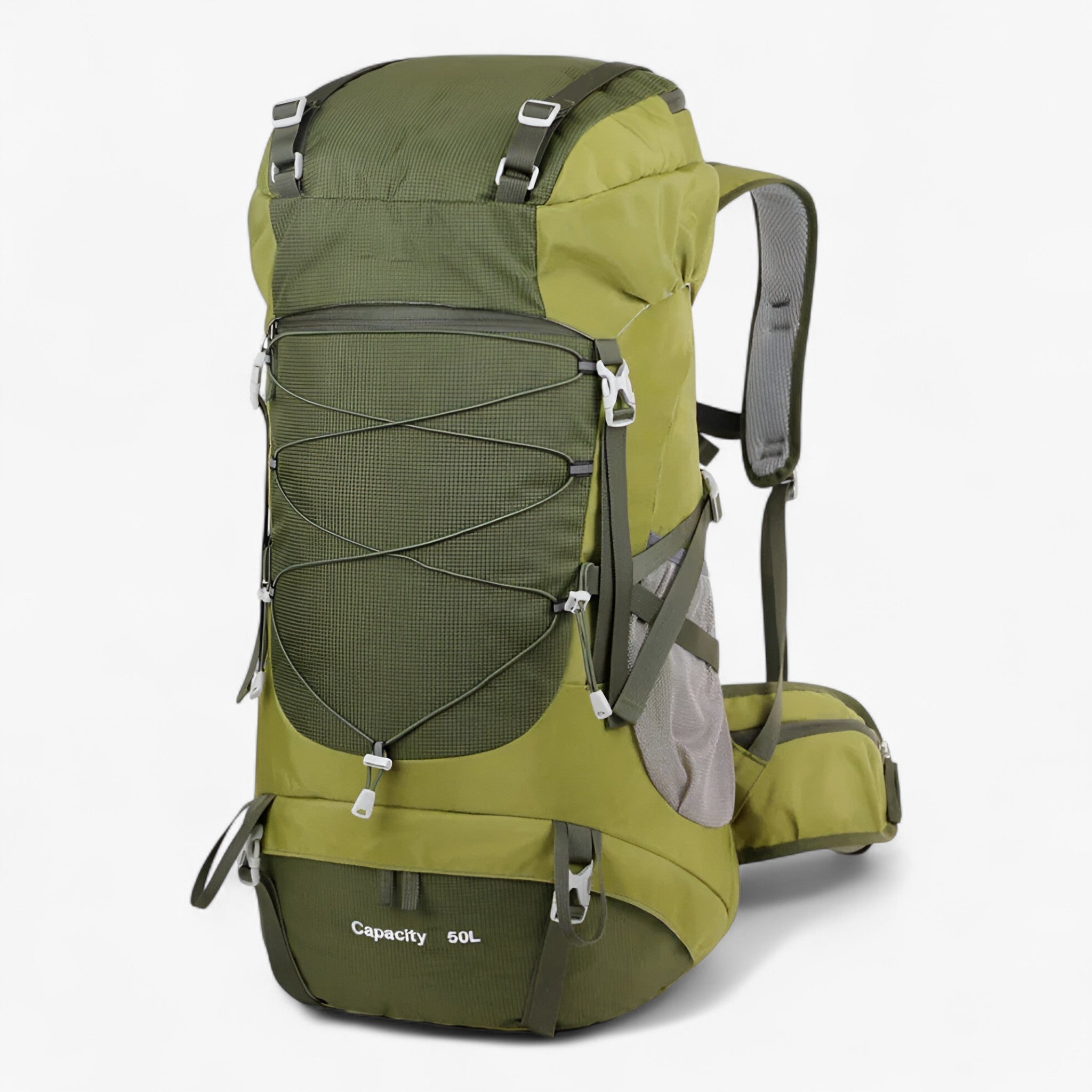 Zaino da trekking 50L in nylon impermeabile per viaggi avventurosi - Verde militare - 50L backpacks Backpacks hiking backpacks - Concept Palermo