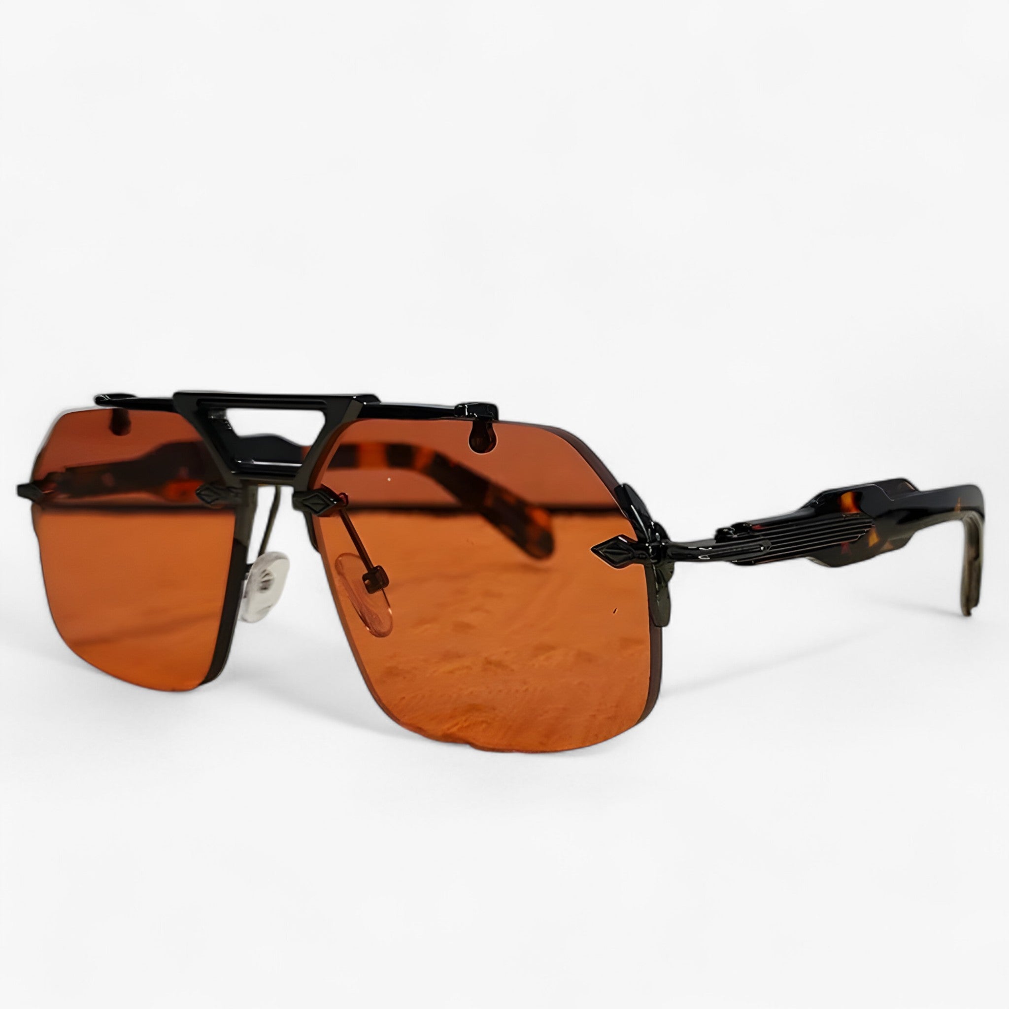 Tabb | Occhiali da sole oversize punk senza montatura in metallo - Leopardo Rosso - Fashion Sunglasses men sunglasses polarized mens sunglasses Polarized man sunglasses Sunglasses sunglasses polarized men - Concept Palermo
