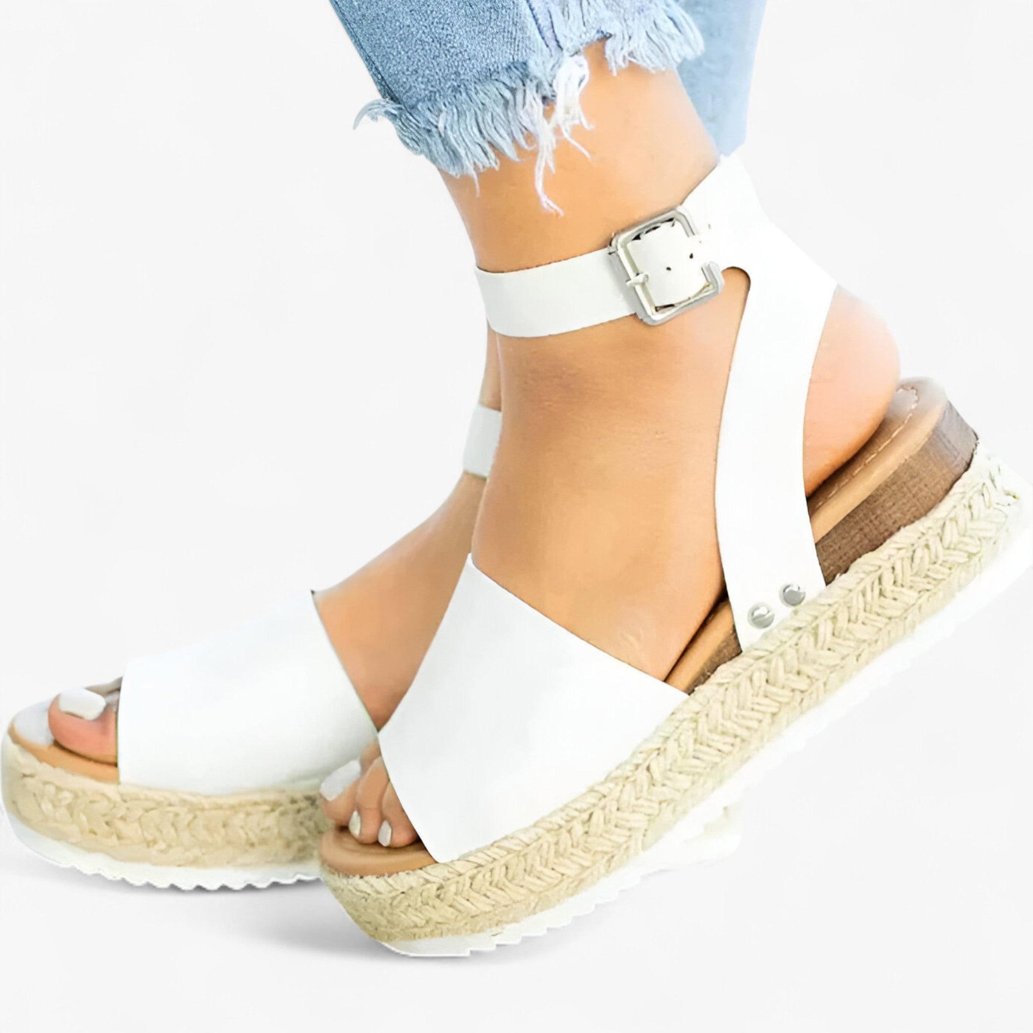 Sarah | Sandali minimalisti senza lacci - Sandali da donna eleganti per un'eleganza semplice - Bianco - sandals women sandals - Concept Palermo