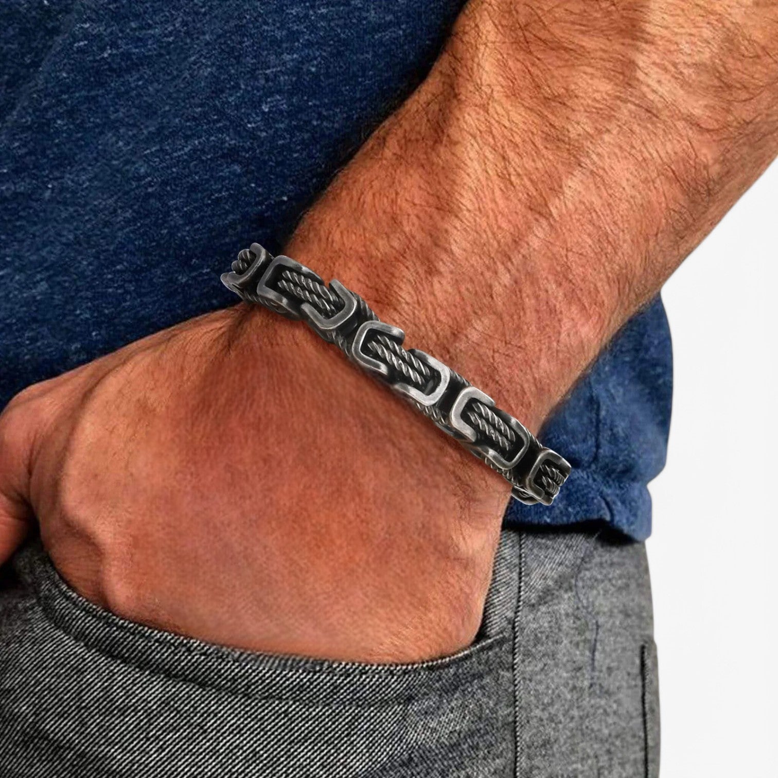 Floris | Robusto e Senza Tempo – Bracciale Maschile Chunky Bizantino - - BRACELETS mens bracelet - Concept Palermo