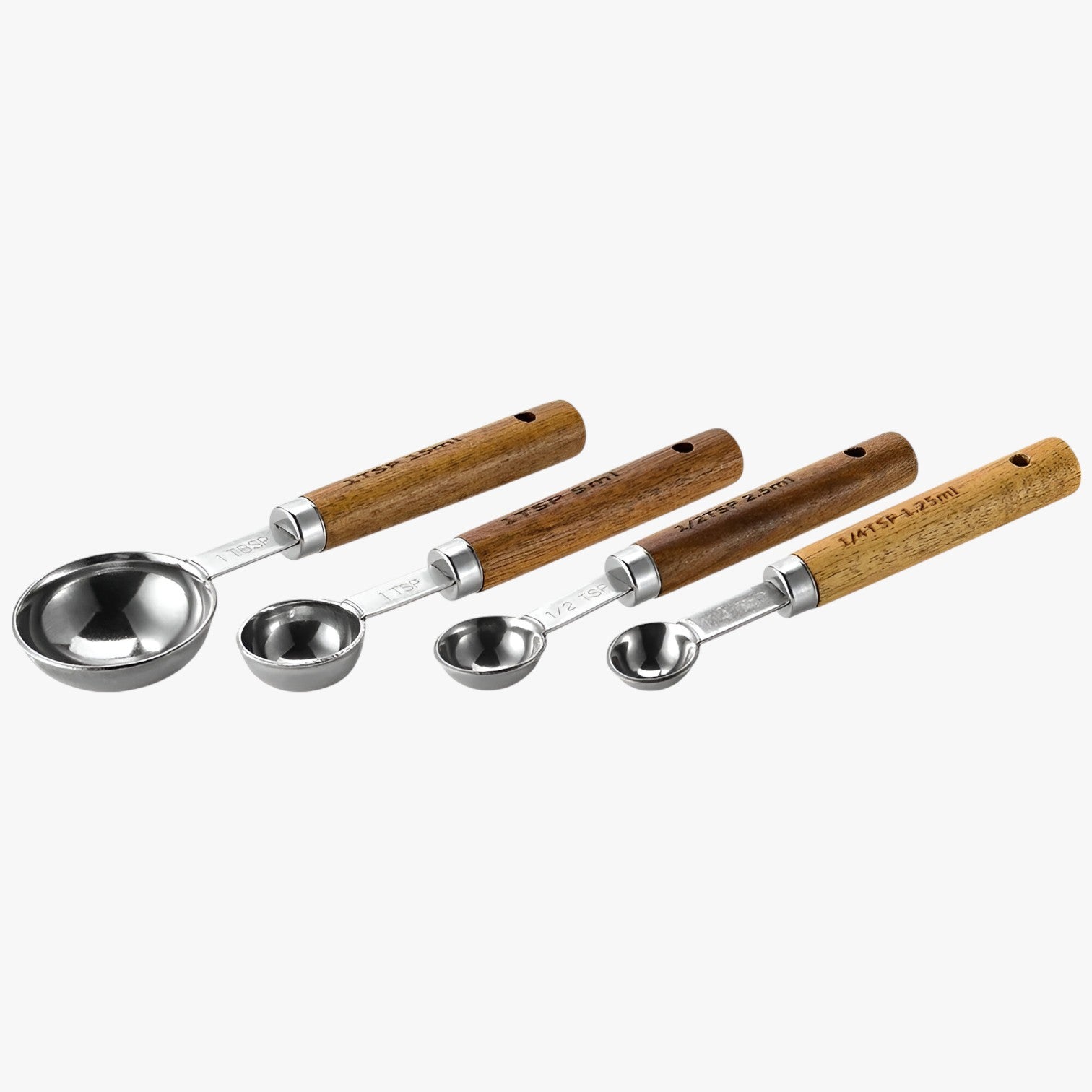 Yasmin | Set di misurini in acciaio inossidabile – Misurazioni precise e durevoli - 4Pezzi Argento Piccolo - Kitchen kitchen tools - Concept Palermo
