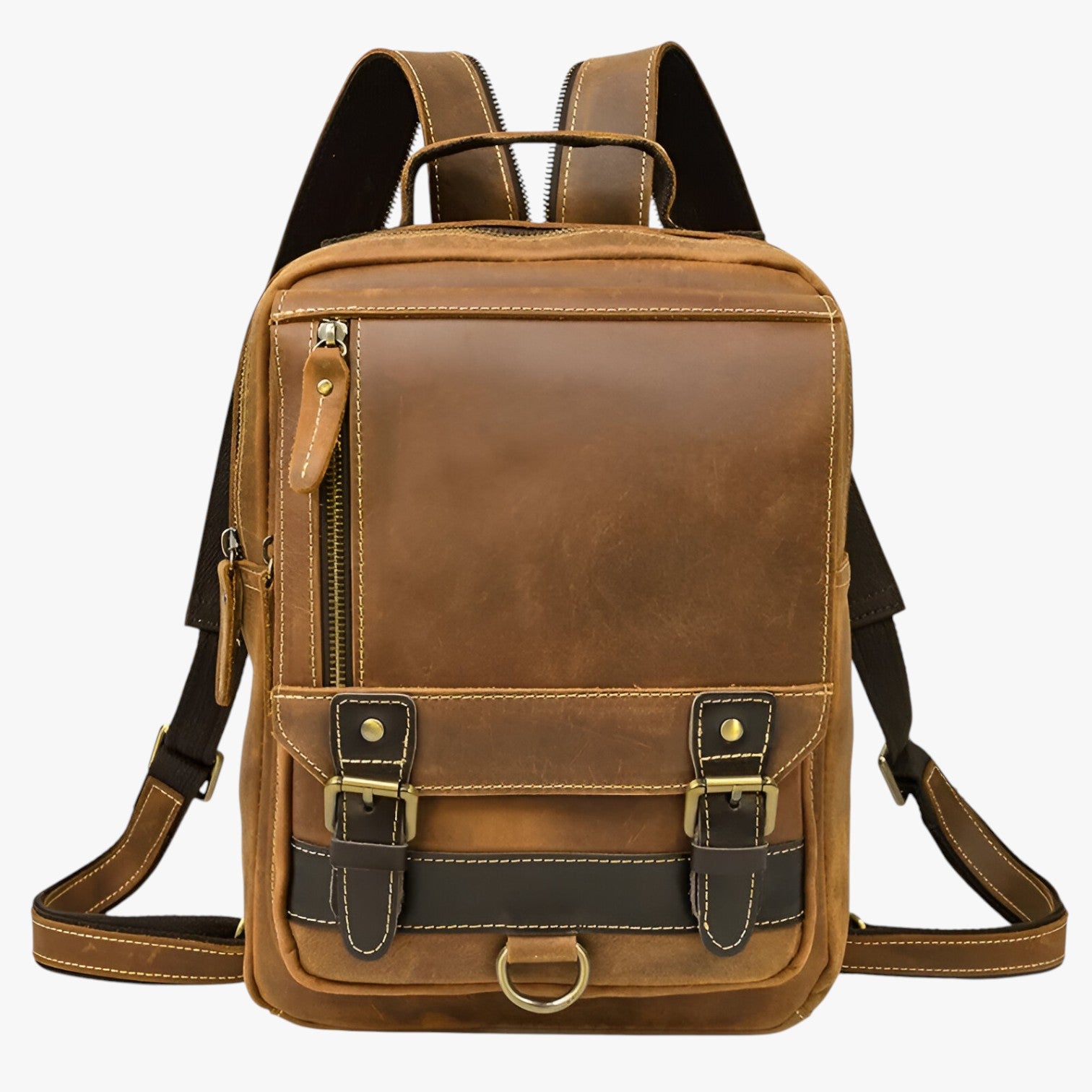Jake | Zaino in pelle vintage a doppio uso - 1038-marrone rossiccio - Bags bags for men - Concept Palermo
