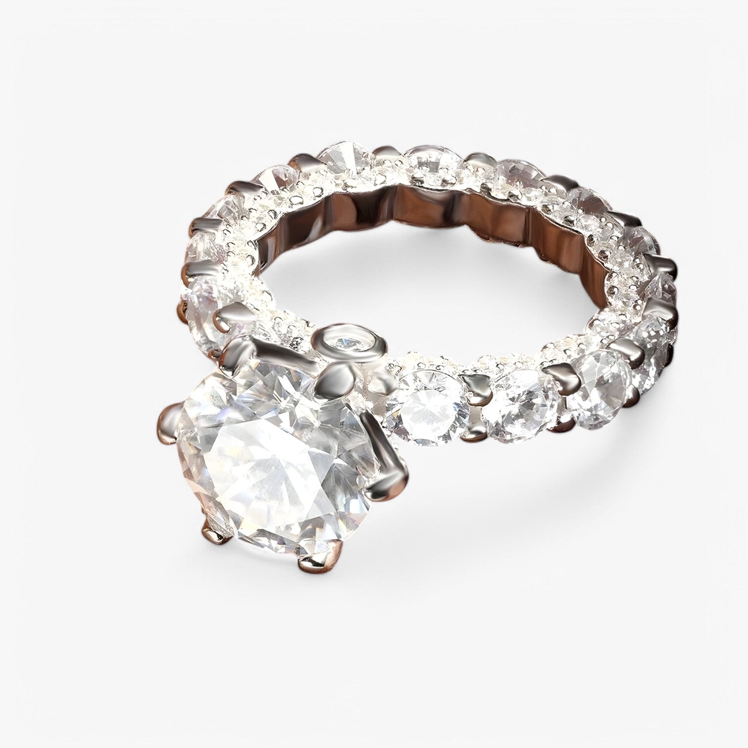 Rafaela | Anello di Fidanzamento in Moissanite – S925 Argento con Halo Nascosto - - Accessories Jewelry Rings - Concept Palermo