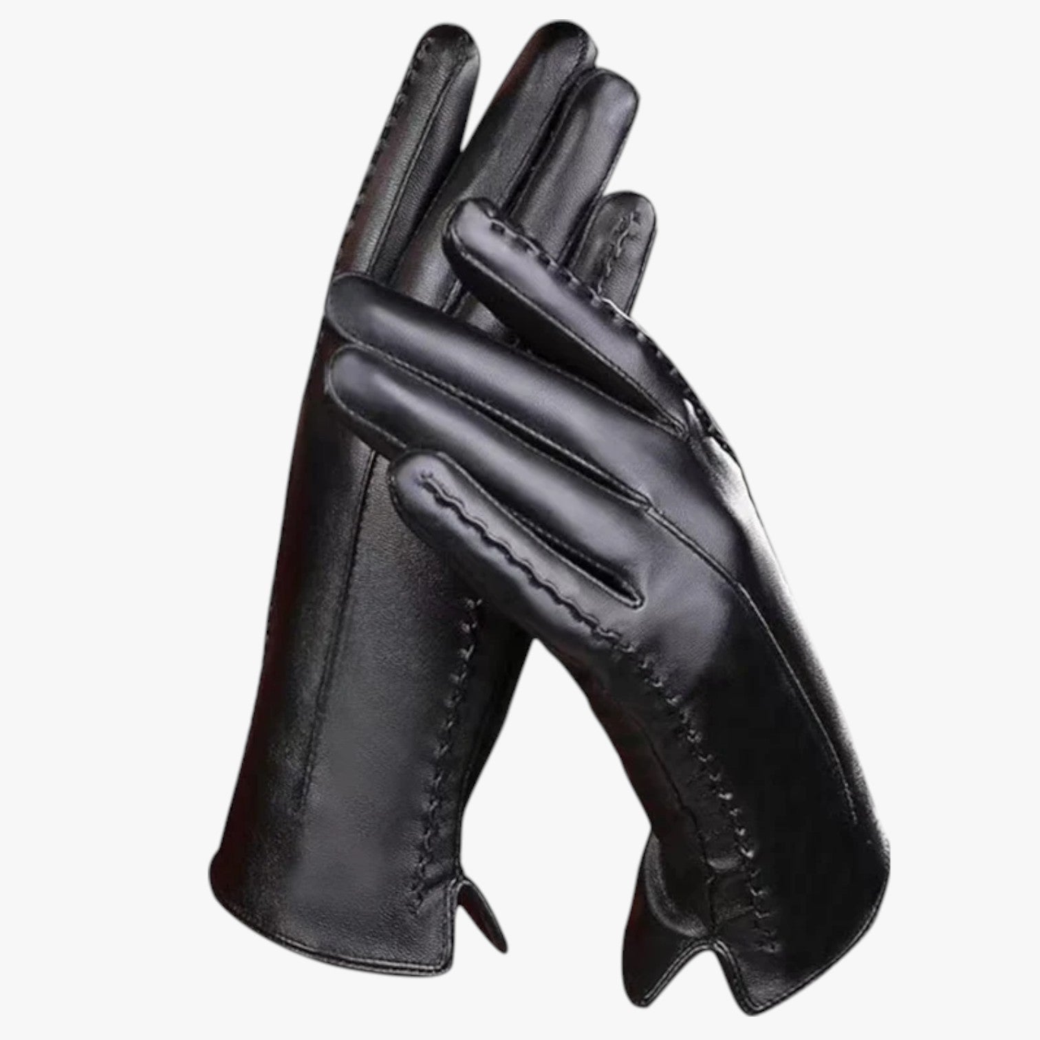 Leah | Guanti Invernali Donna in Pelle PU Touchscreen & Antivento - Nero Una taglia - gloves winter gloves - Concept Palermo