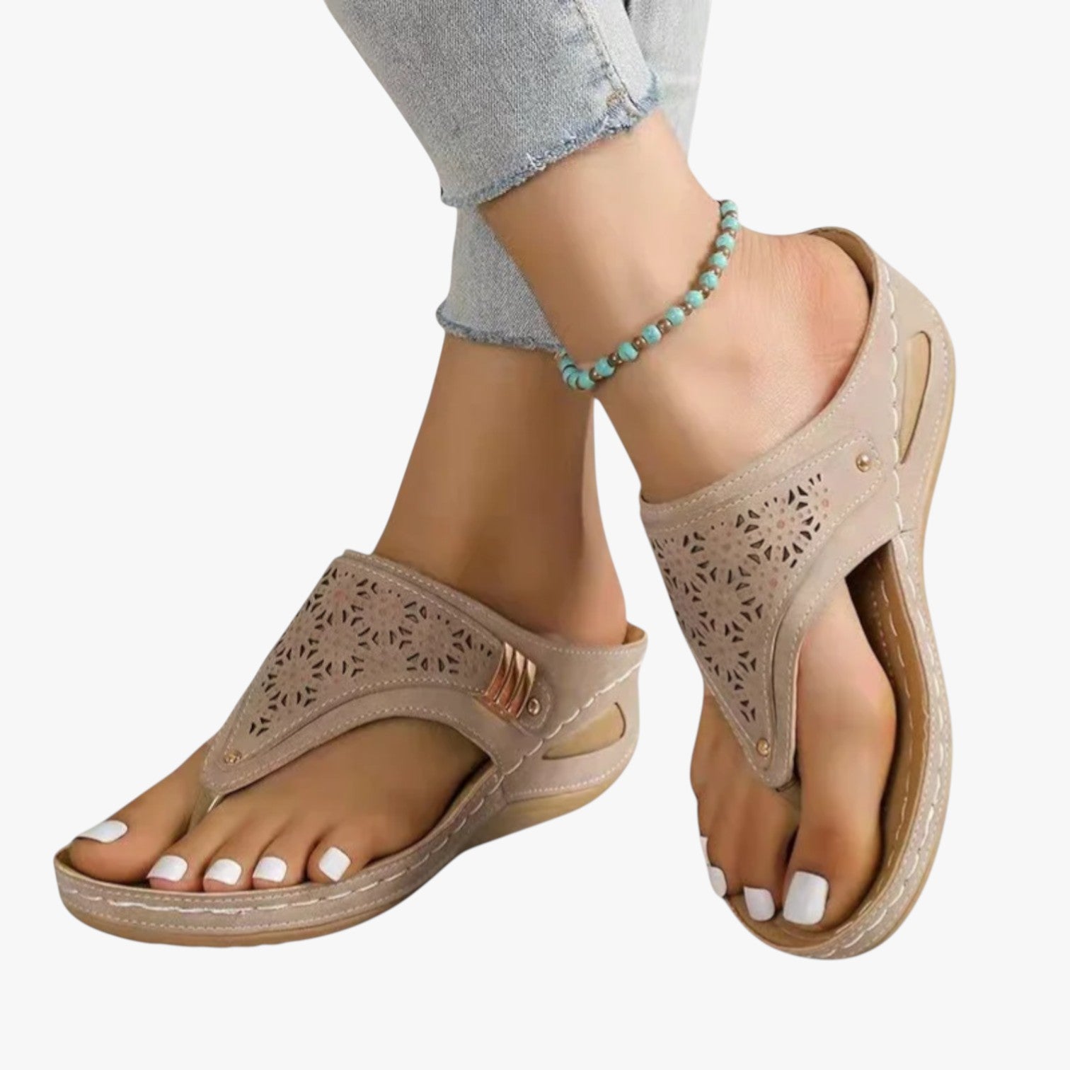 Julia | Sandali Ortopedici Donna Morbidi, Antiscivolo e con Zeppa Estiva - - breathable sandals easy wear sandals fashion sandals stylish sandals - Concept Palermo