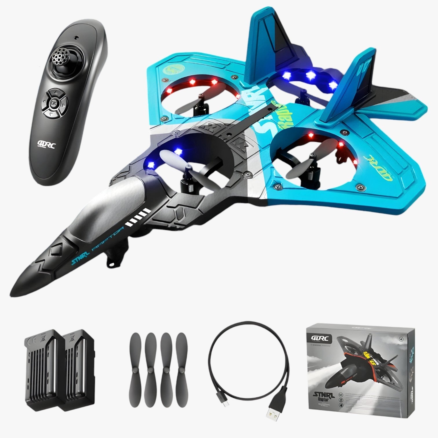 Hank | Aereo da Combattimento RC – Stabile, Durevole e Facile da Guidare - V17-BLU-2Batteria - toys toys & gifts TOYS AND GAMES toys for kids - Concept Palermo