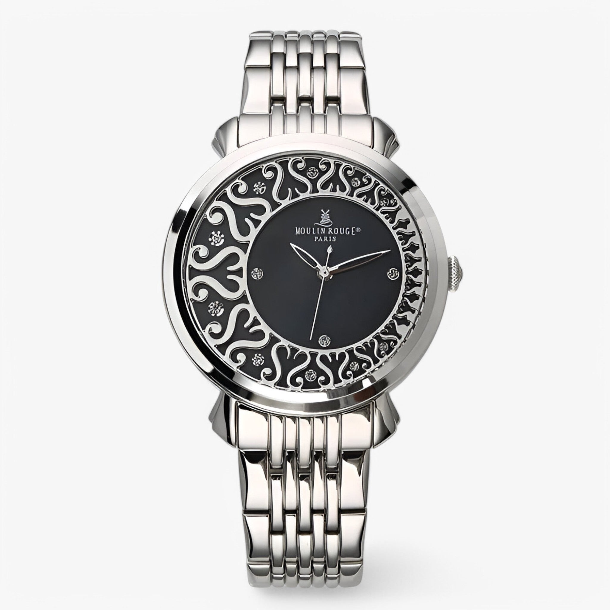 Eunice | Orologio vintage in acciaio con fibbia a farfalla - nera - female watch watch for women - Concept Palermo